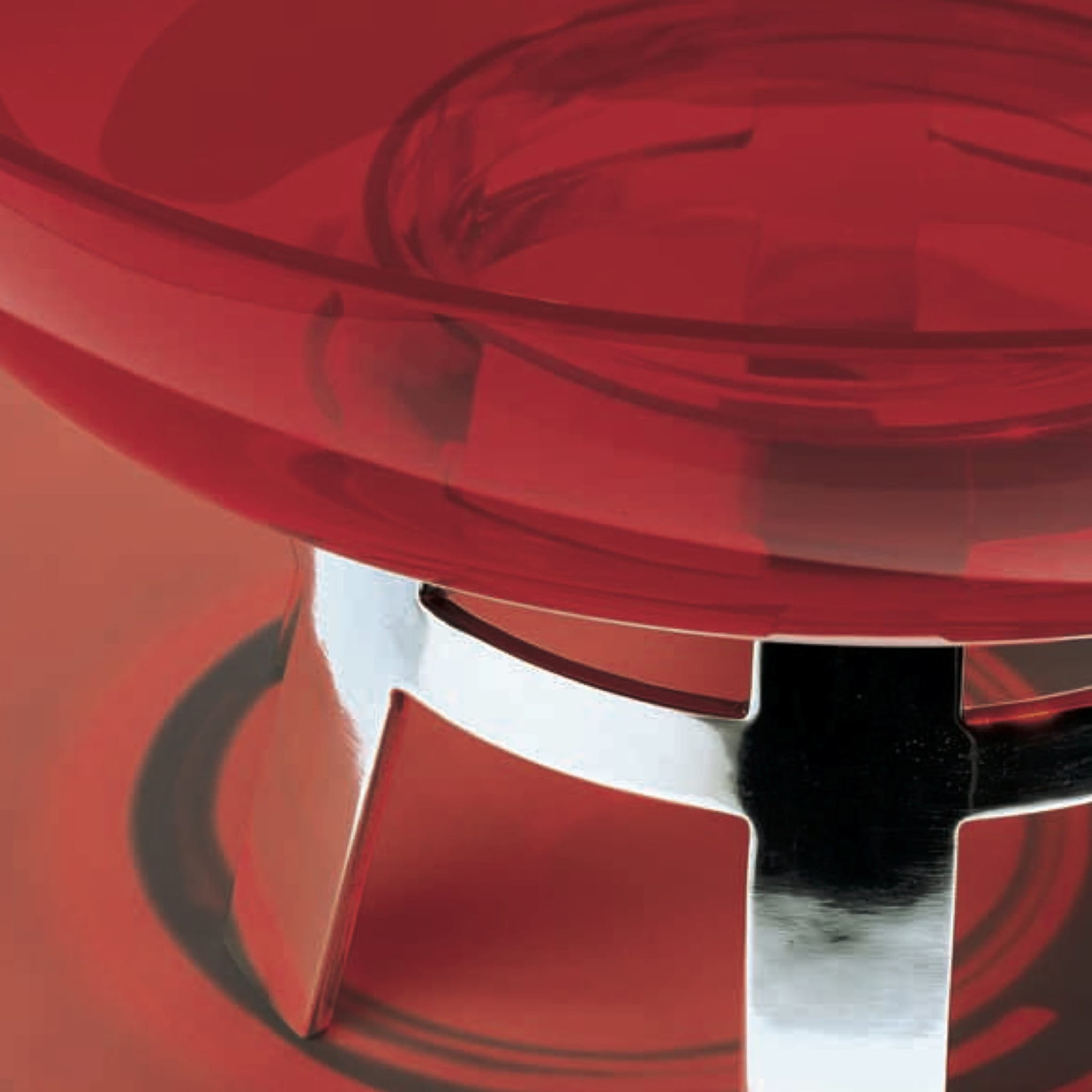 Runder Tisch, limitierte Auflage, roter Tafelaufsatz von Ettore Sottsass - Alternative Ansicht 2