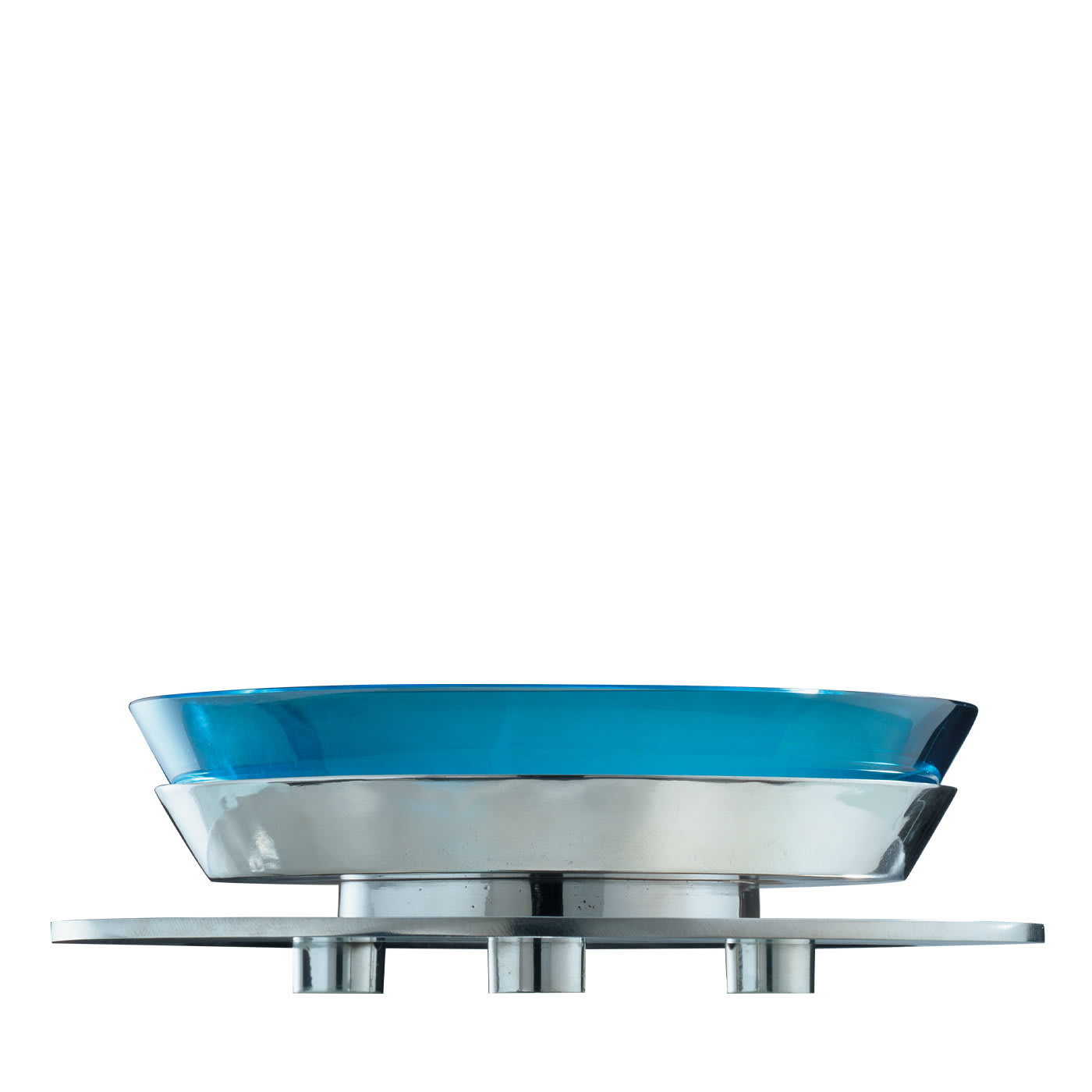 Round Table Limited Edition Aquamarine Centerpiece by Ettore Sottsass - Serafino Zani
