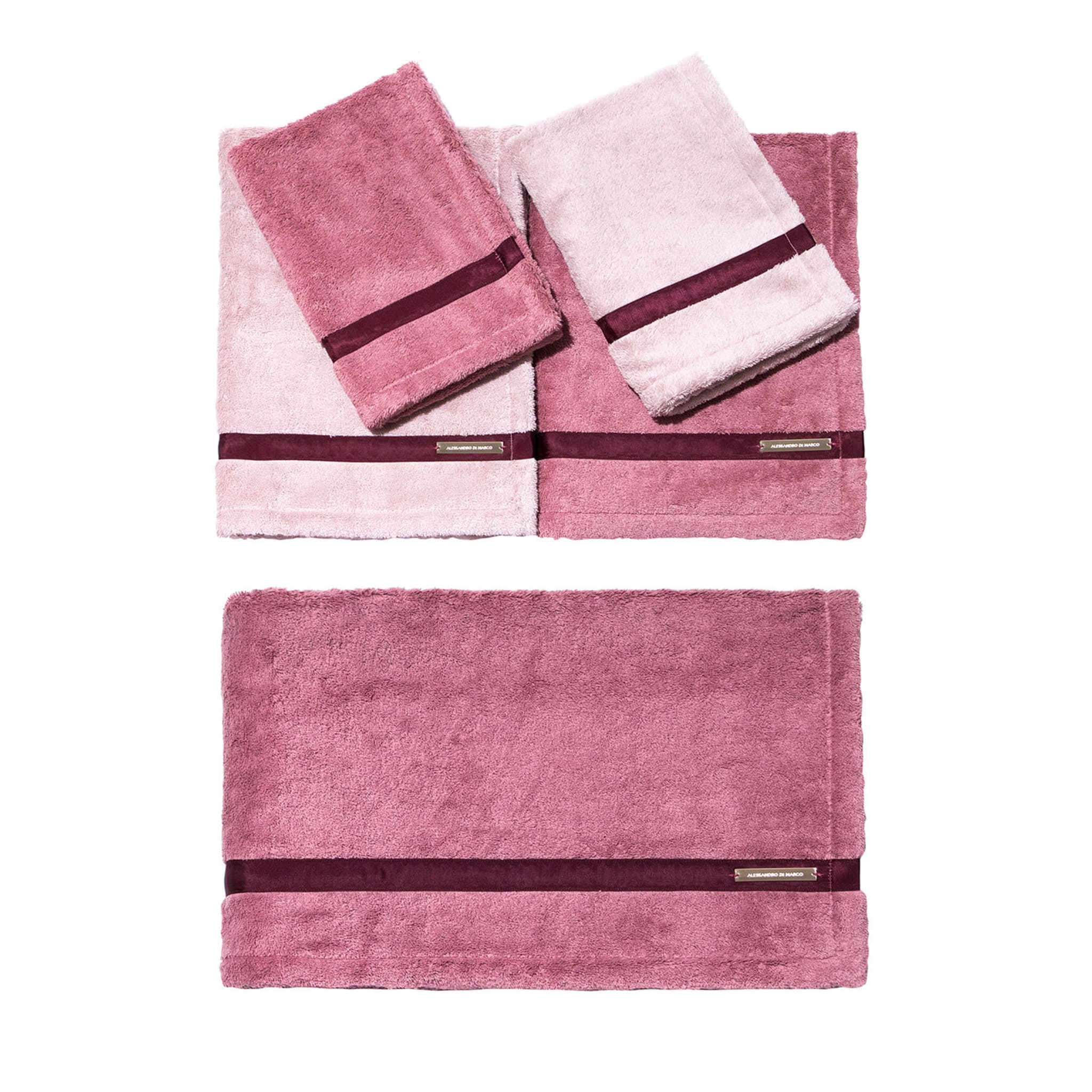 Large Bath Towel Set - Powder Pink Antique Rose - Main view