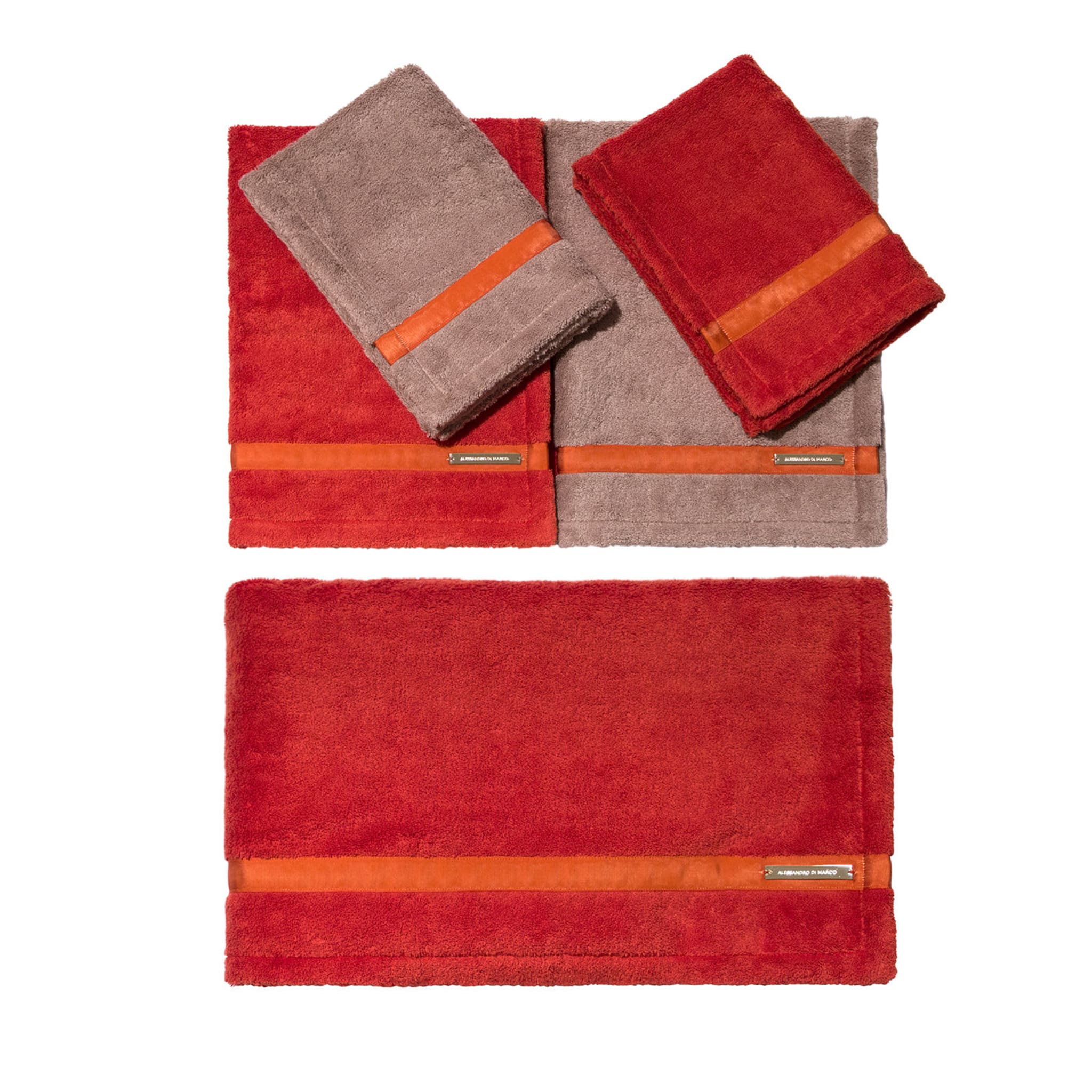 Set di asciugamani da bagno grandi - Arancione Beige - Vista principale