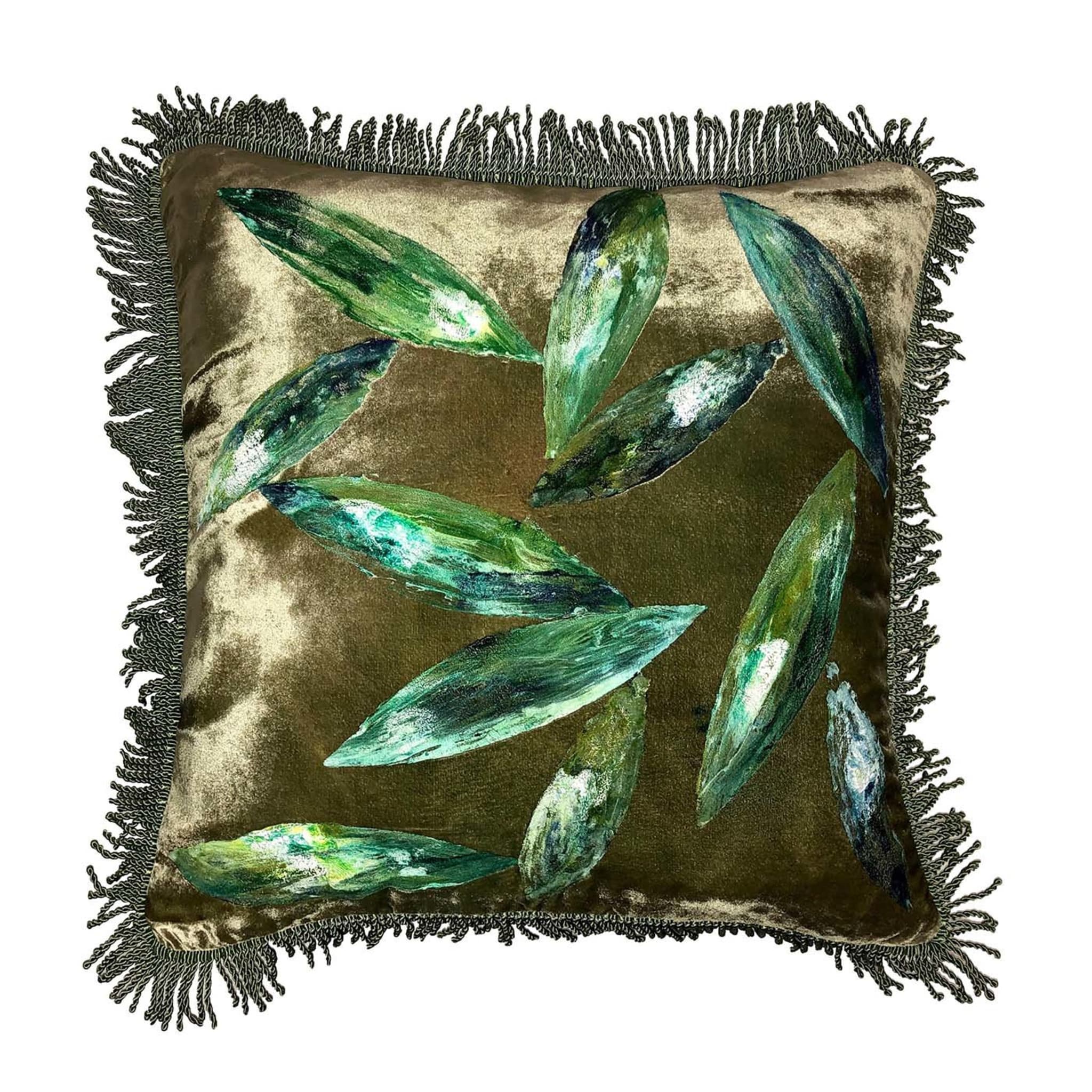 Cuscino con foglie verdi - Vista principale