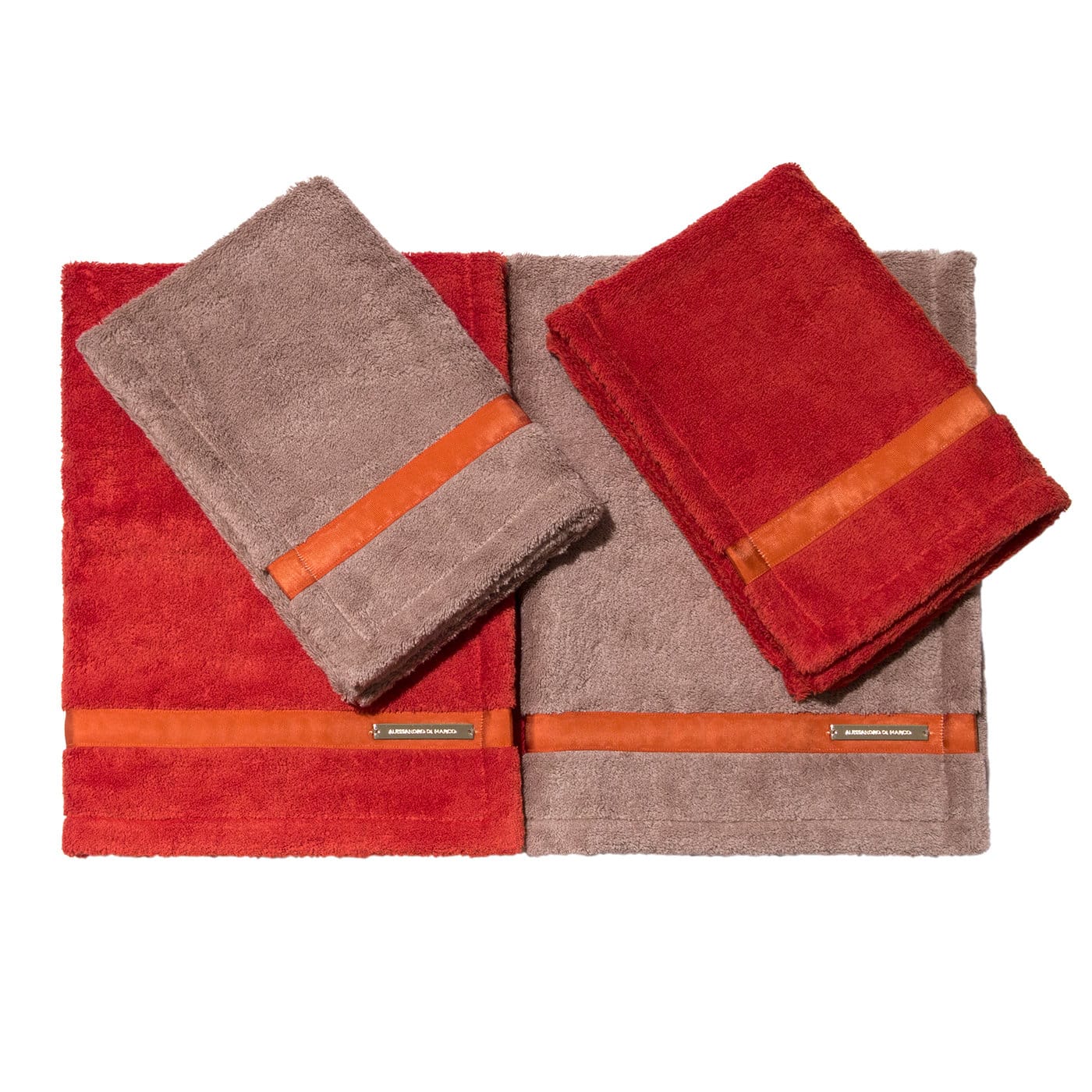 Large Bath Towel Set - Orange Beige - Alessandro Di Marco