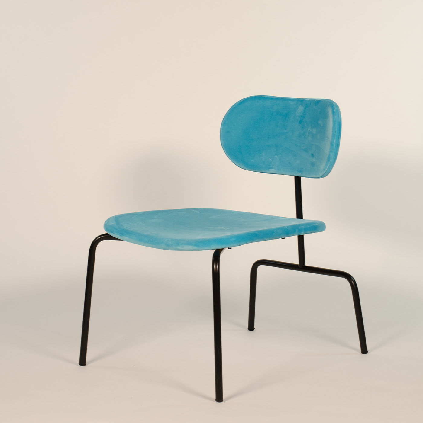 Lombrella Velvet Lounge Chair Light Blue by Andrea Forapani - Lombrello