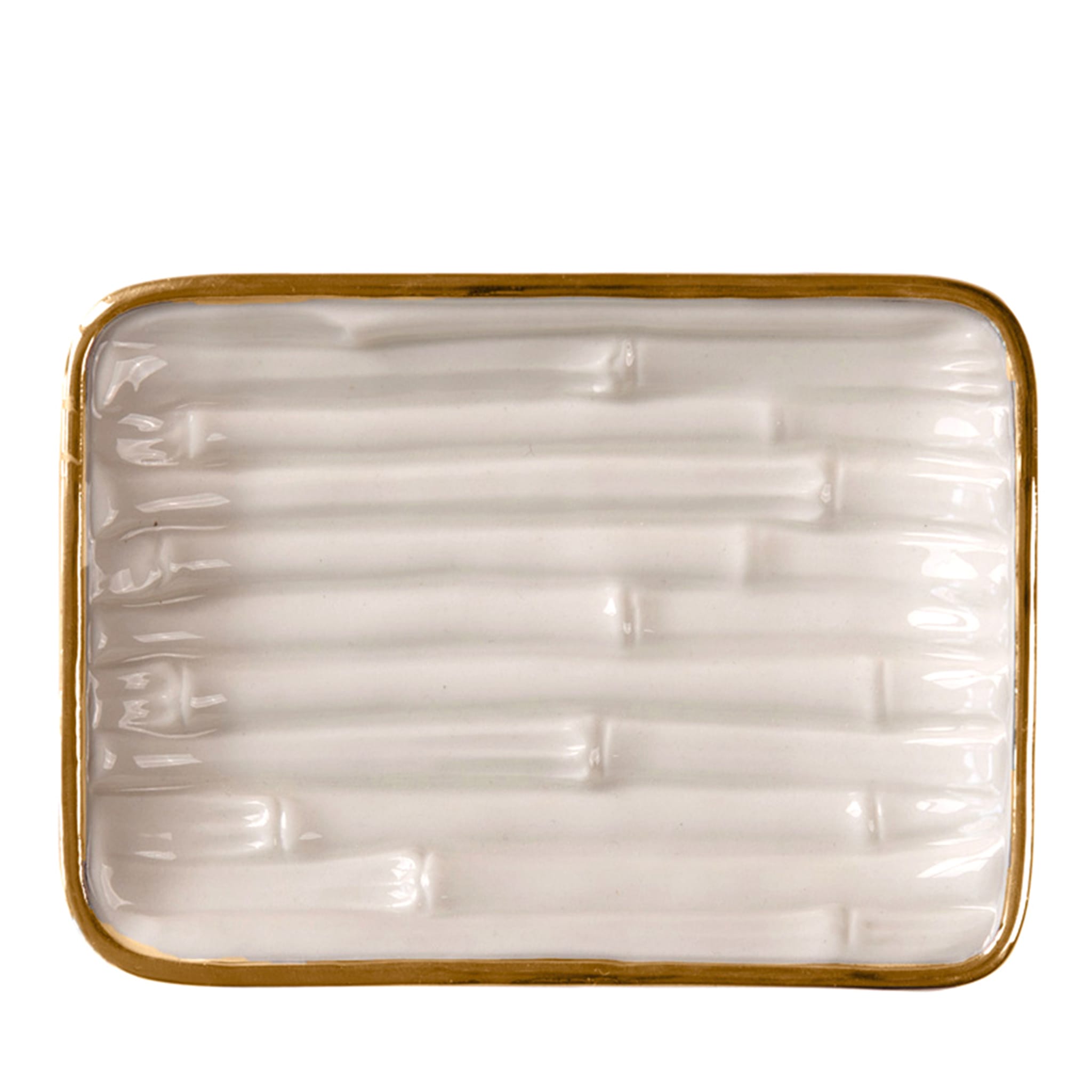 BAMBOO SOAP DISH - WHITE AND GOLD - Main view