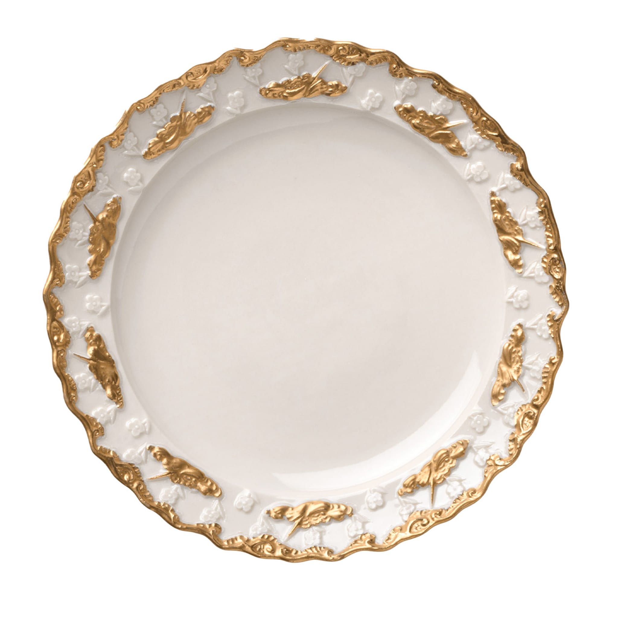 Lucia Set of 2 White & Gold Bread Plates - Main view