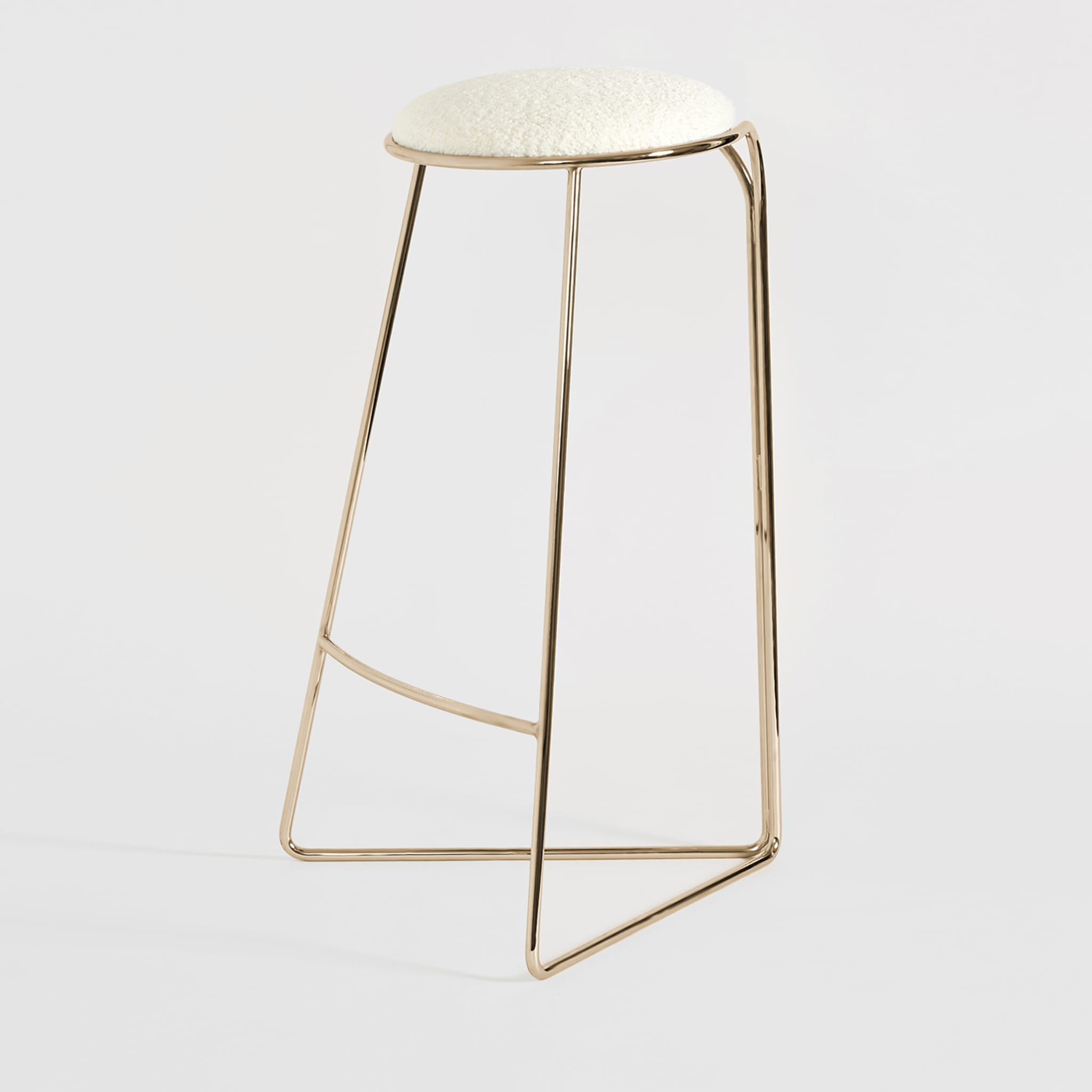 FLOW SCULPTURAL GOLD AND WHITE HI STOOL - Alternative view 1