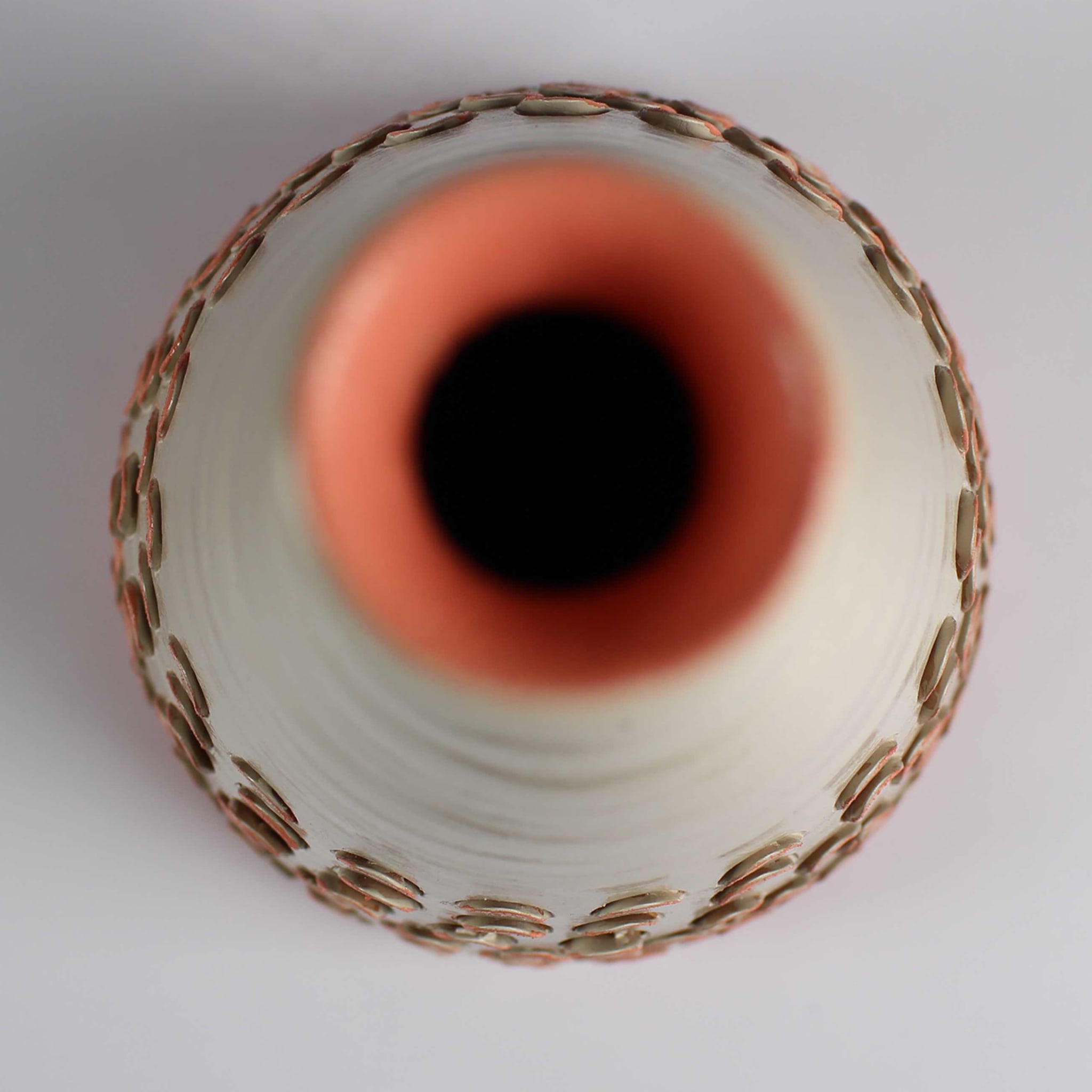 Conical Ecru & Orange Vase 21 by Mascia Meccani - Alternative view 1