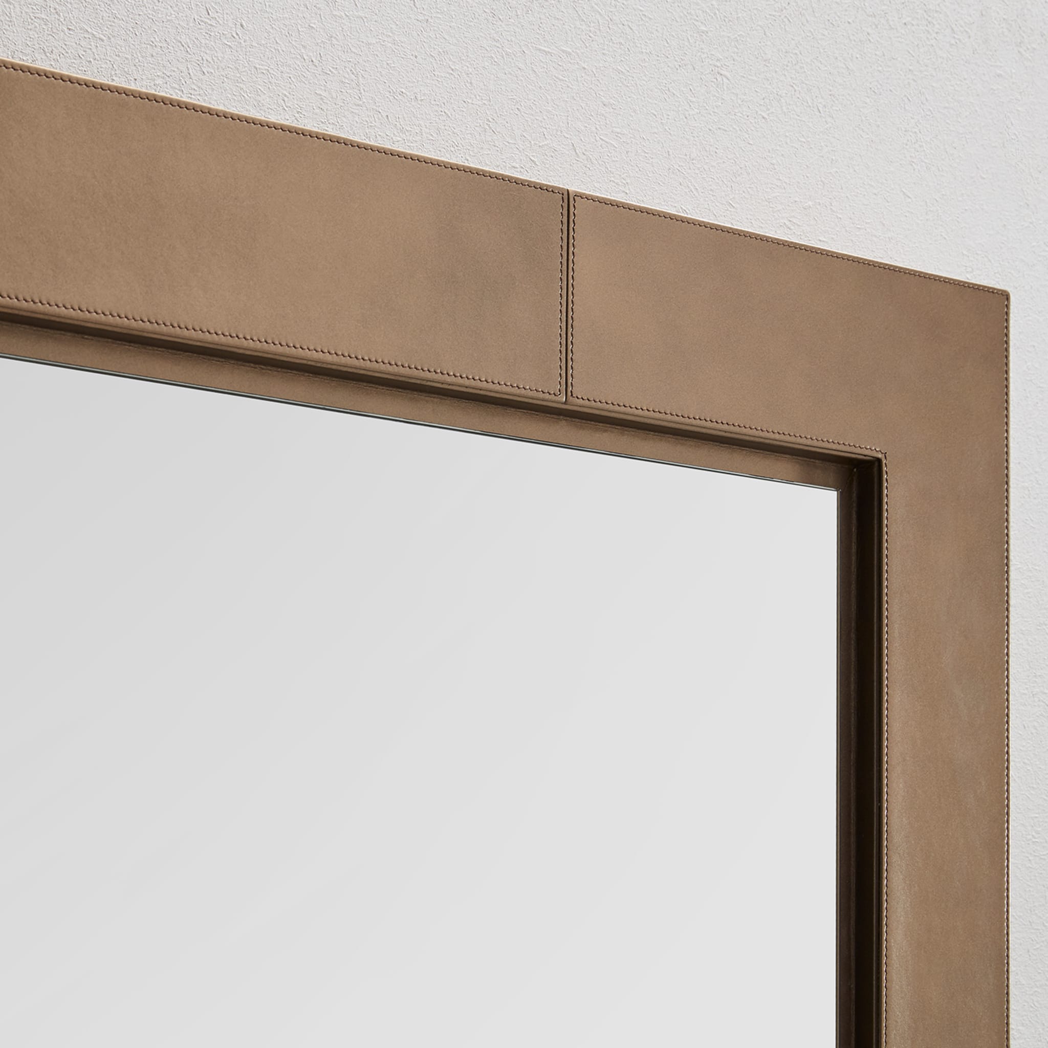 Volterra Rectangular Brown Leather Mirror - Alternative view 1