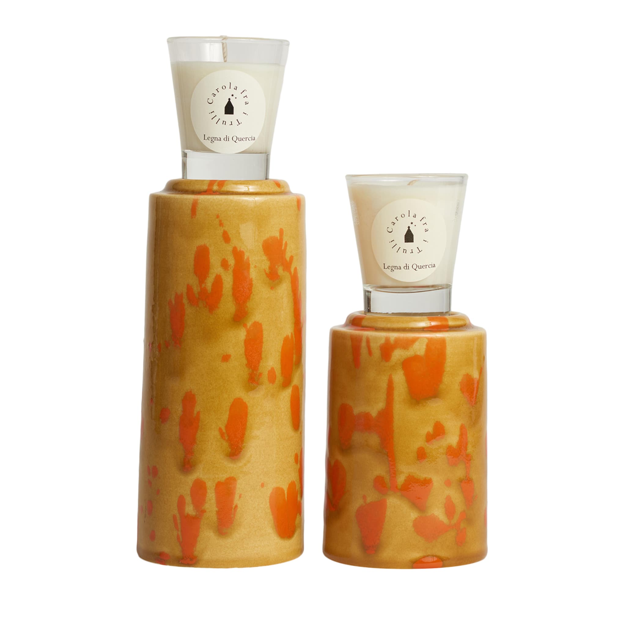 Caramel and Orange Totem with Scented Candle Fragrance Quercia - Main view