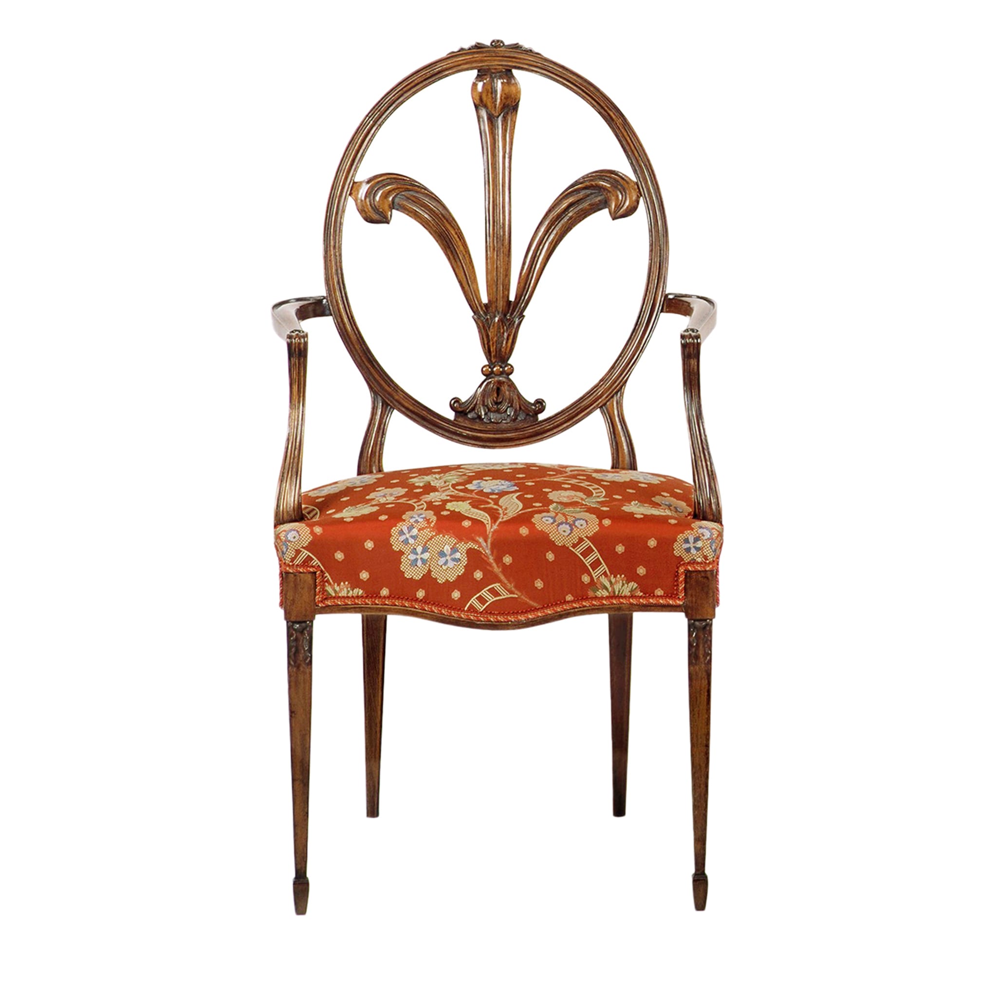 Hepplewhite-Style Red-Cushion Chair #2 - Main view