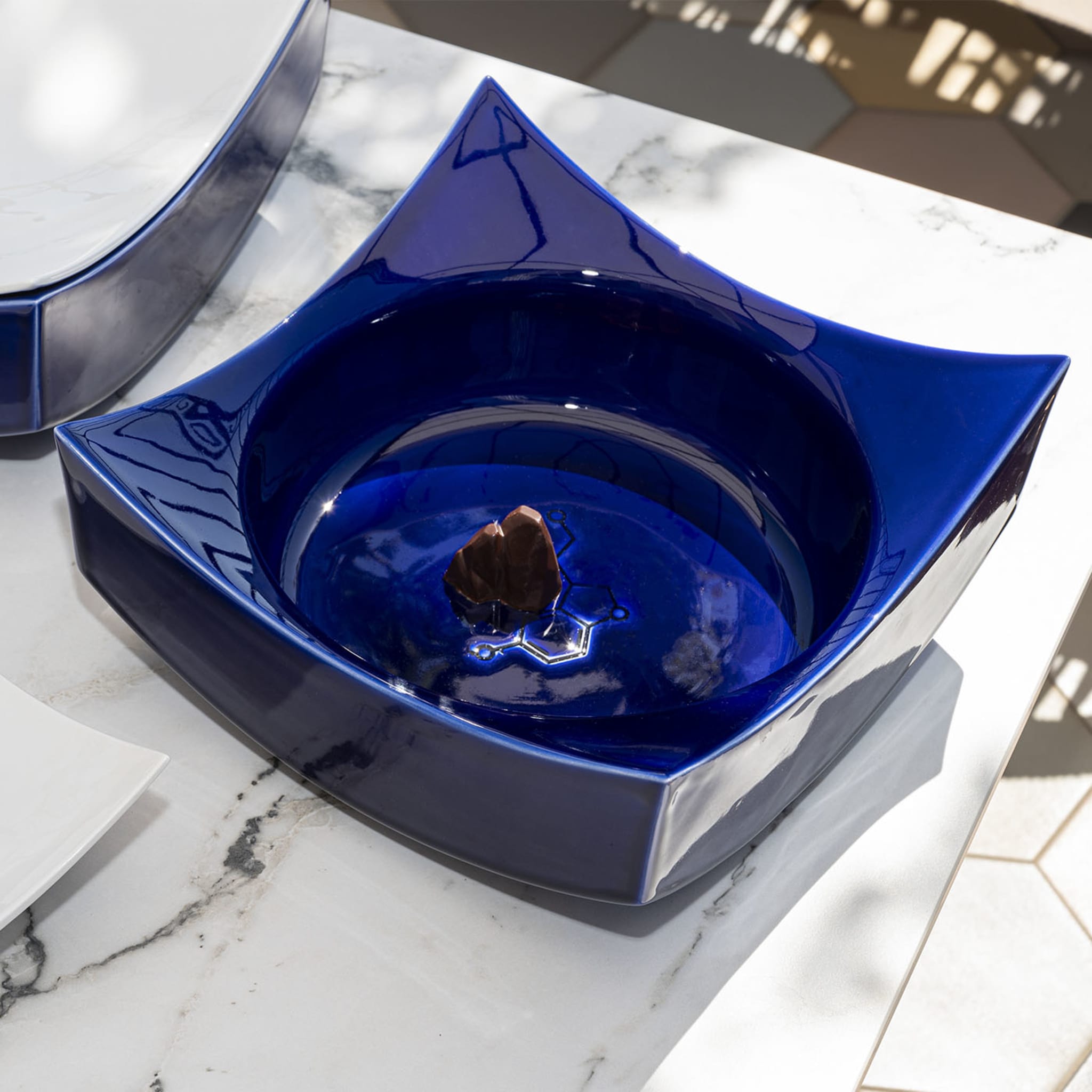 Wave Blue & White Bonbon Bowl by Cristian Visentin - Alternative view 2