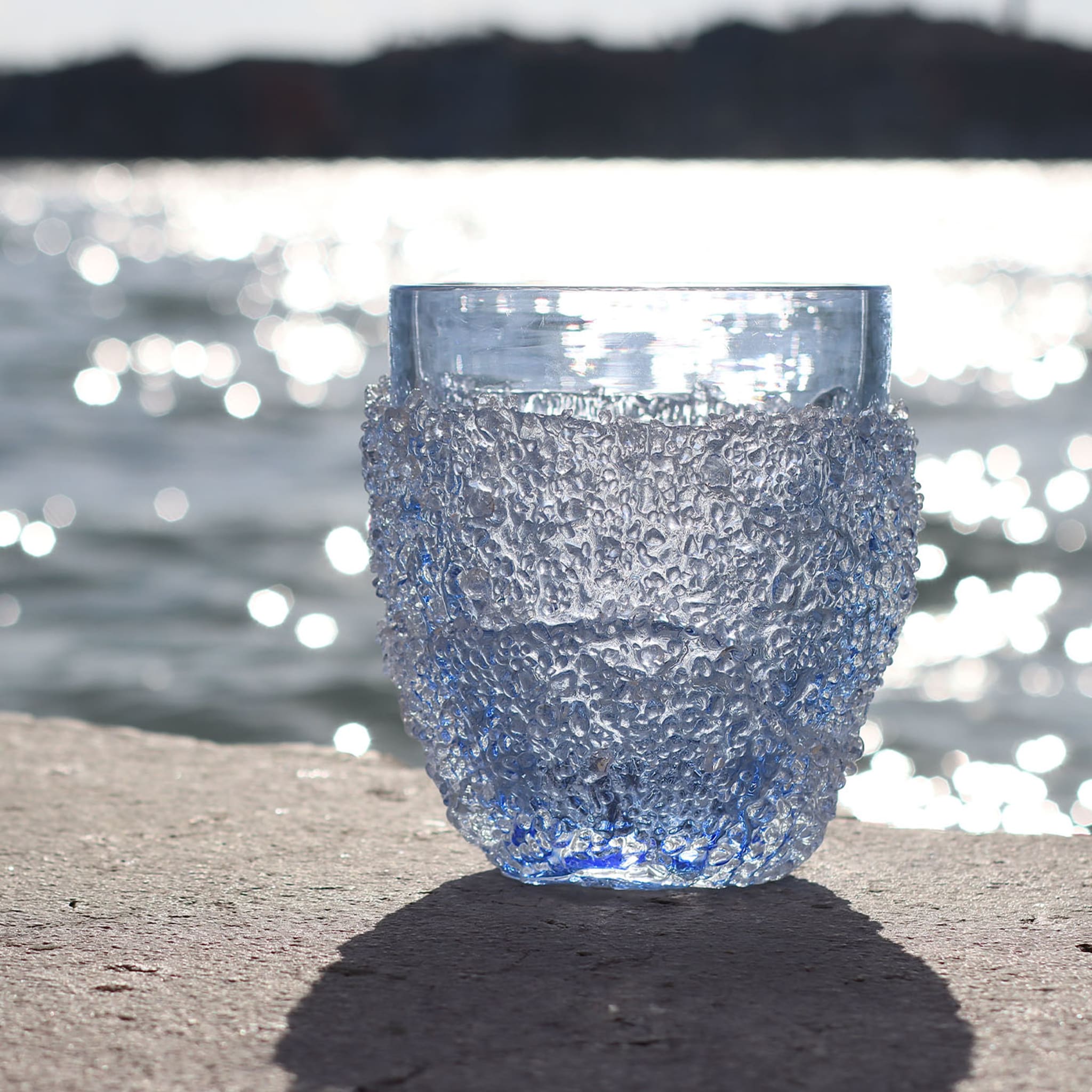 Ghiaccio Light-Blue Glass Vase - Alternative view 2
