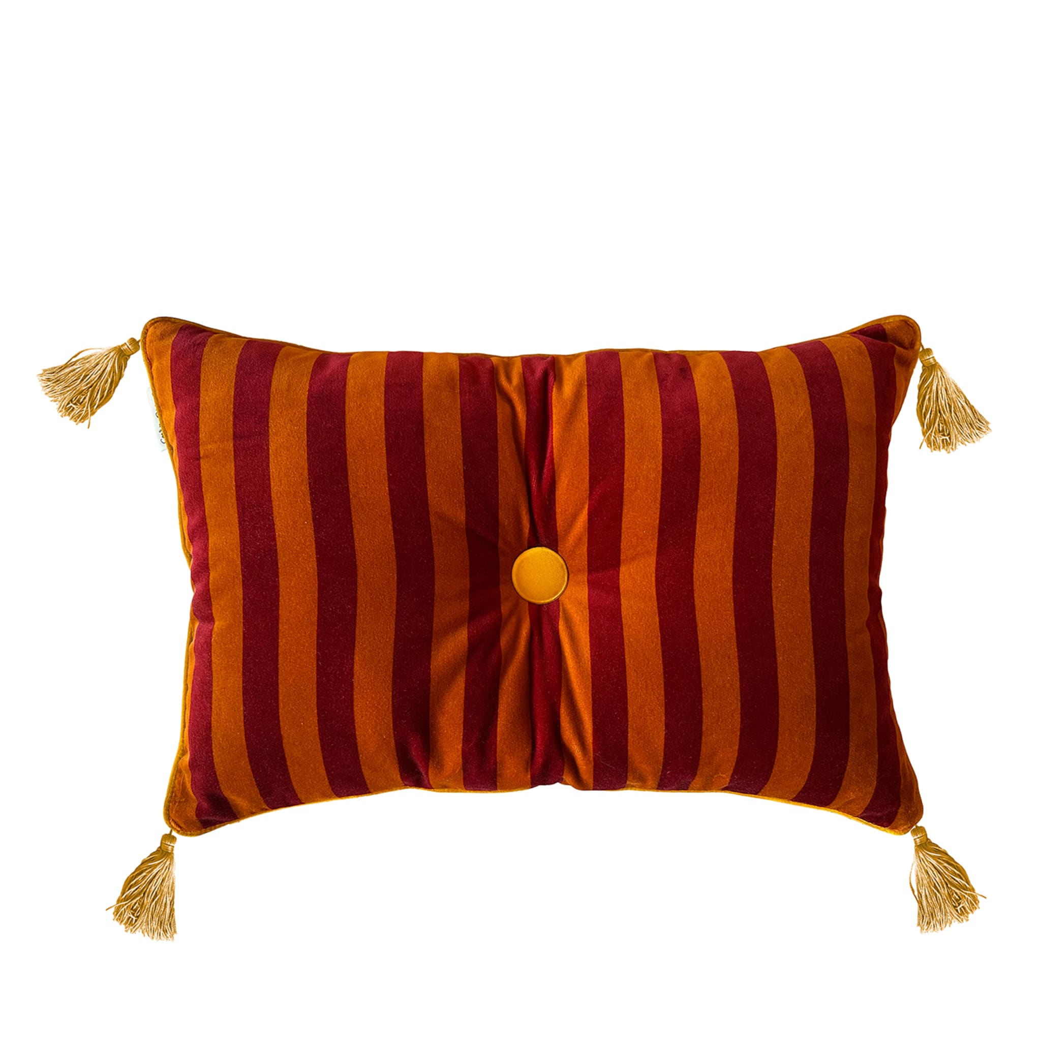 Sweet Pillow Rectangular Striped Burgundy & Orange Cushion - Main view