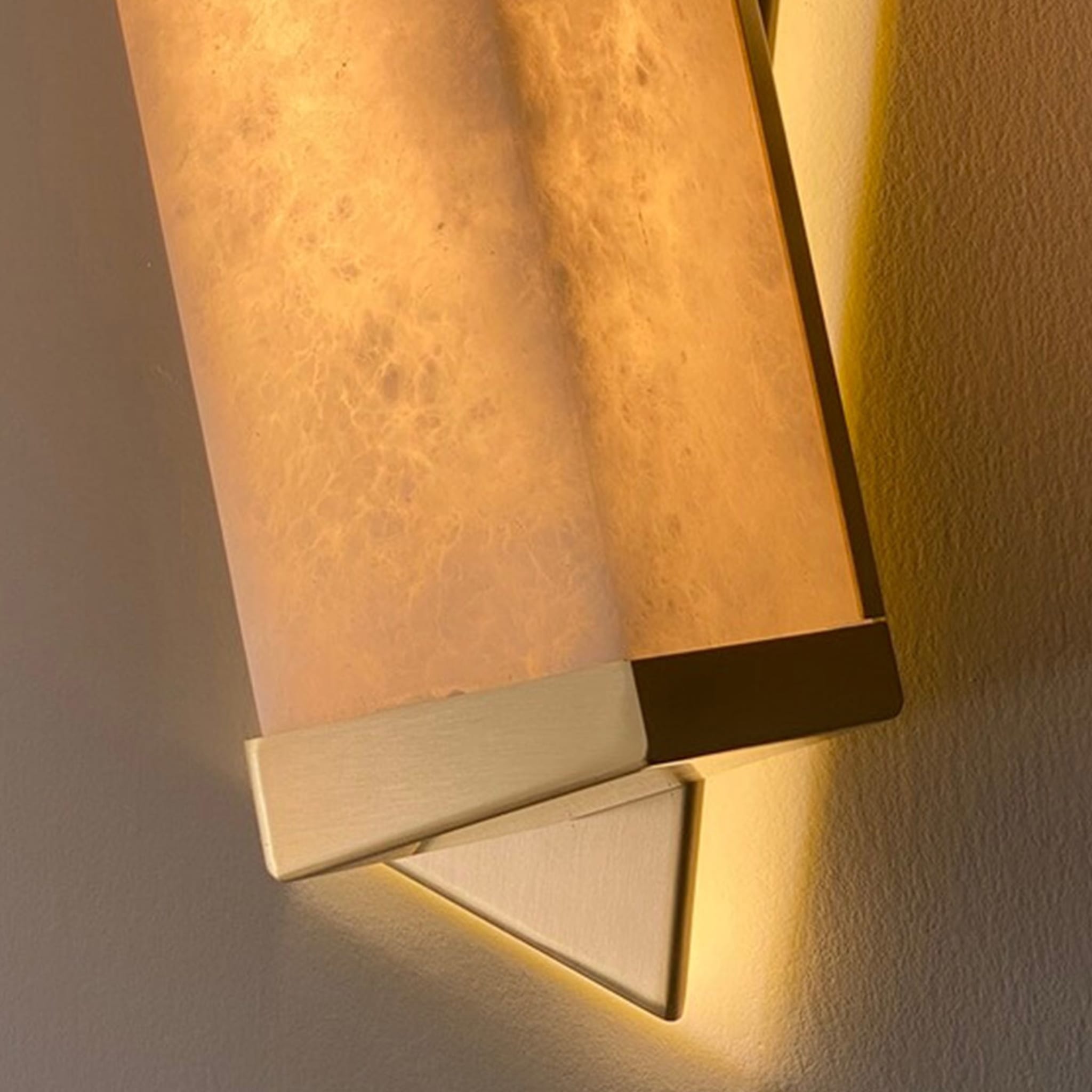 "Offset" Wall Sconce in Satin Brass - Alternative view 1