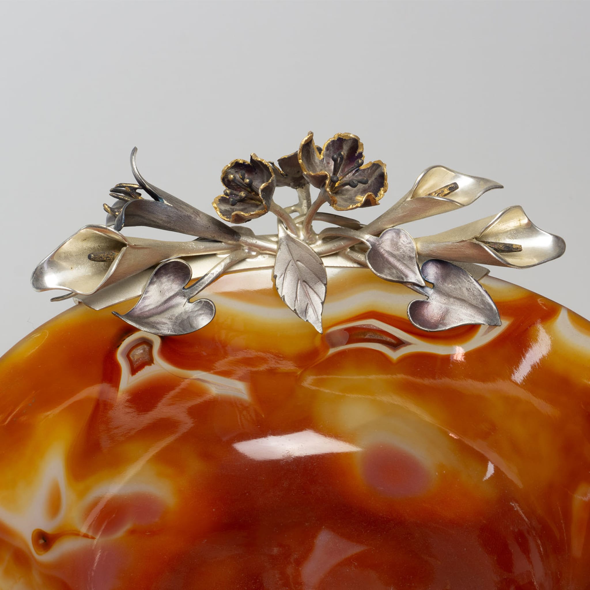 Carnelian Agate and Antique Silver Vide Poches - Alternative view 4