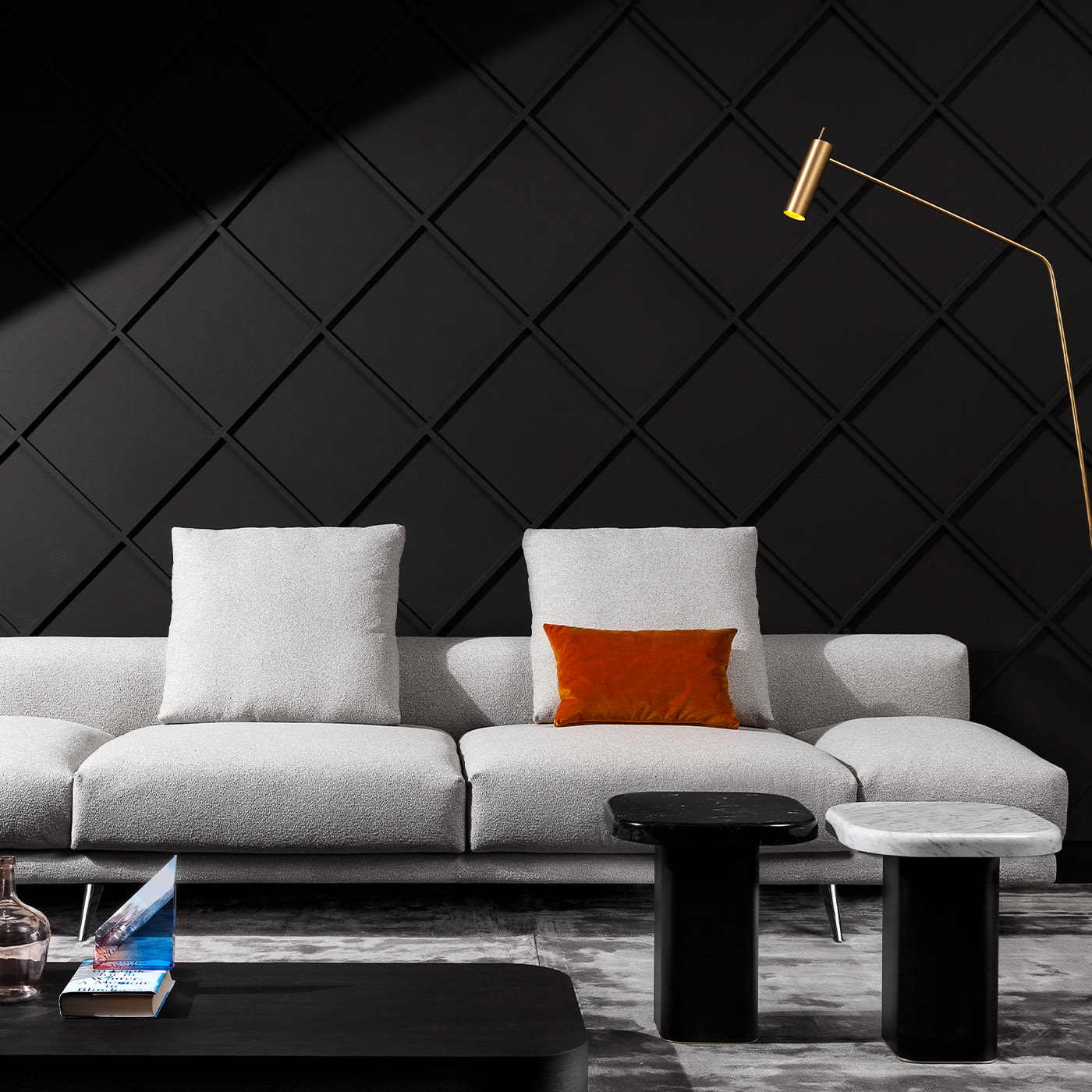 Re Set 580 White Sofa with Square Cushions by Gianluigi Landoni - Vibieffe