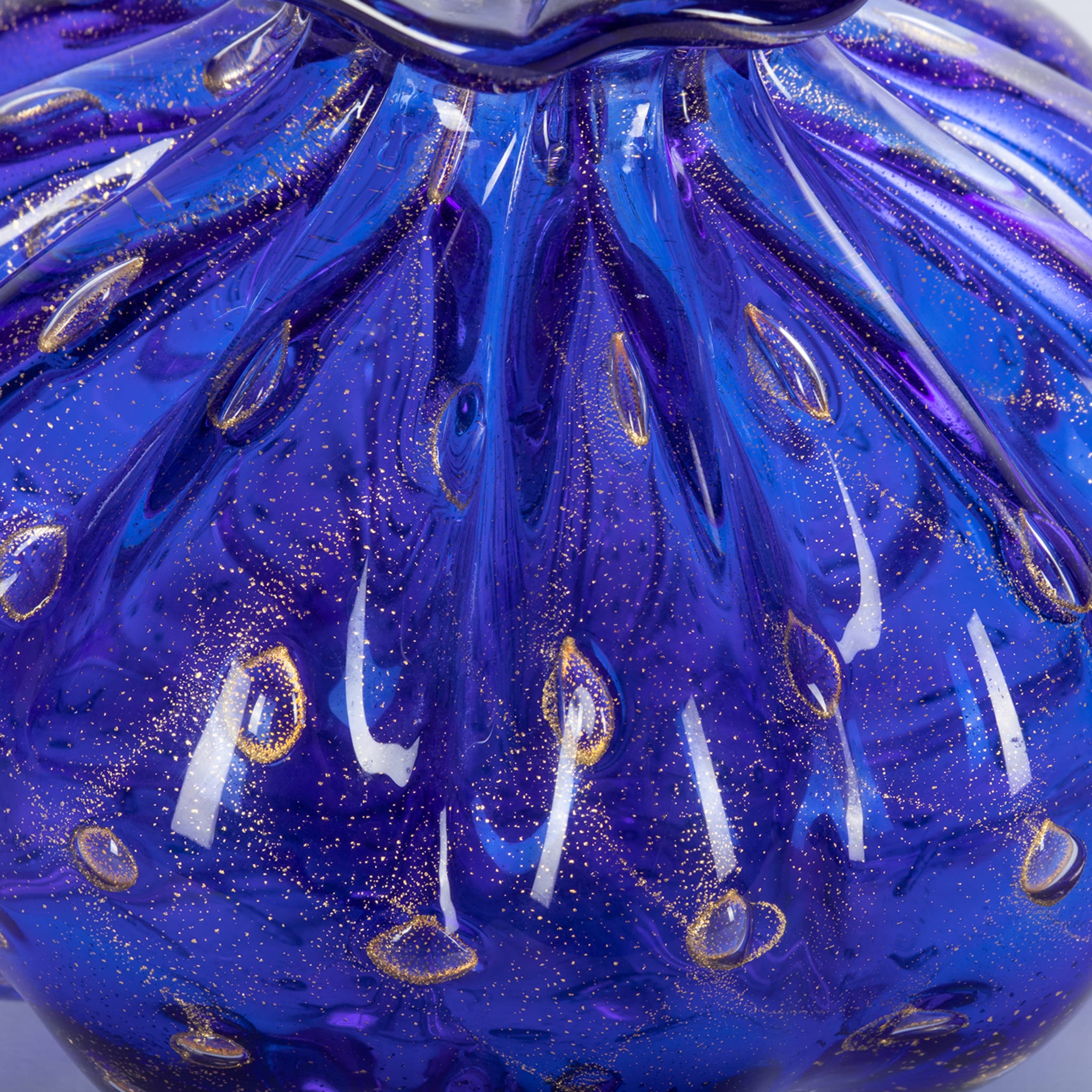 1950 Satz von 2 blauen Vasen mit Goldblasen - Alternative Ansicht 3