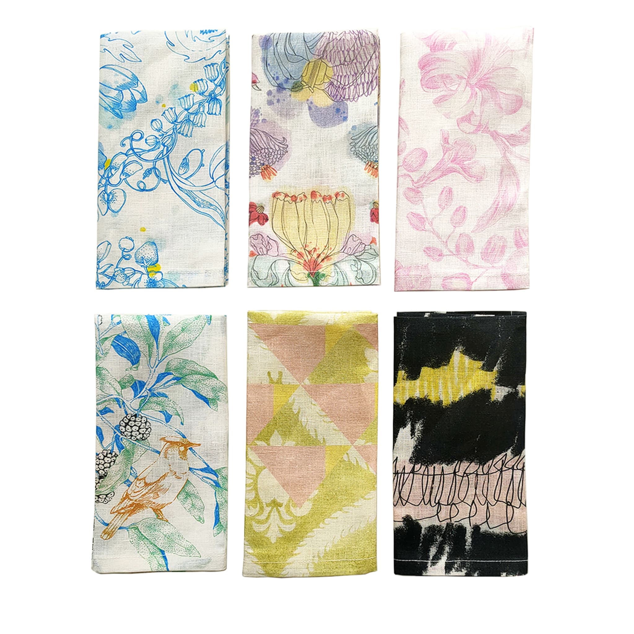 Mixed Napkings Assorted Set of 6 Polychrome Napkins - Main view