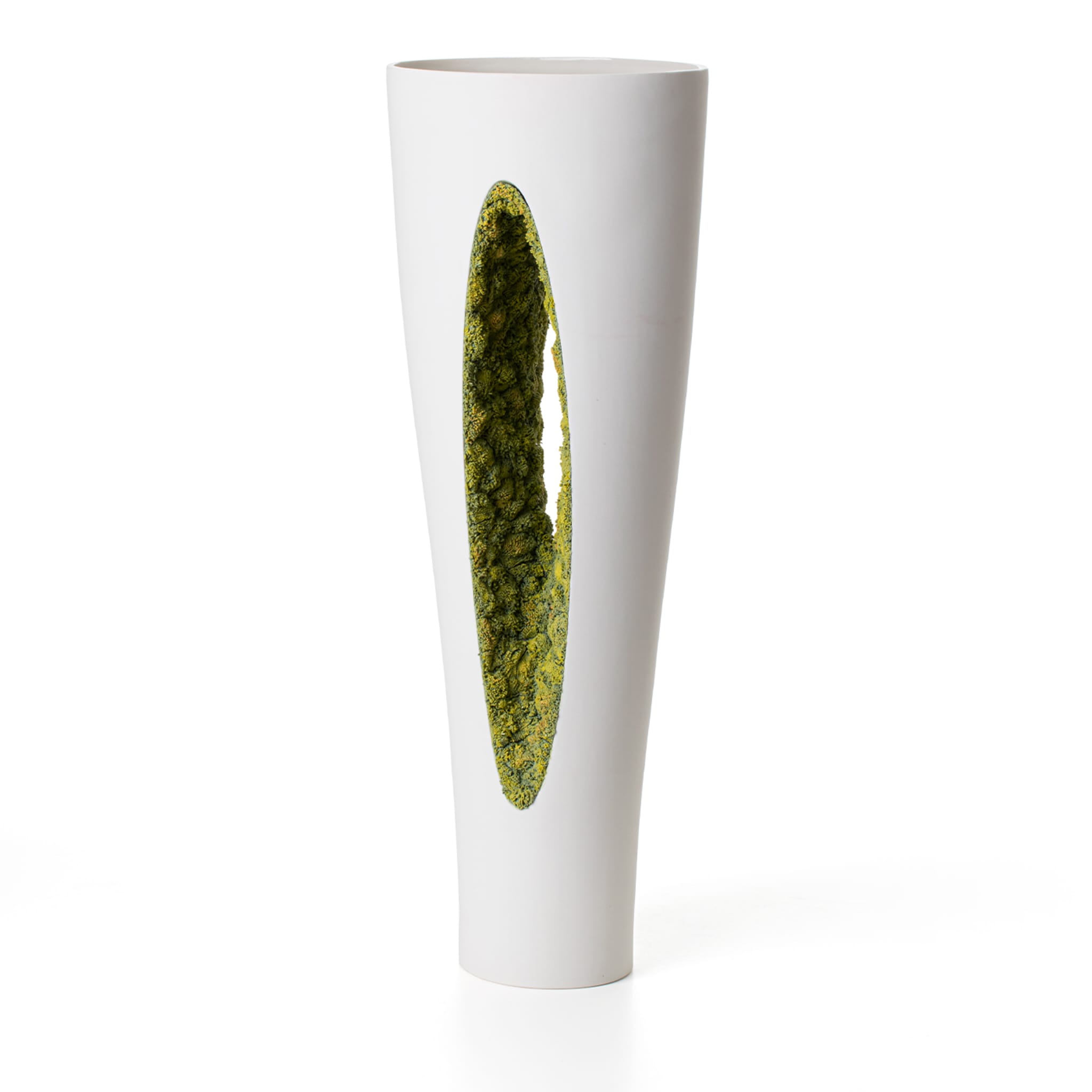 Vase mit grünem Moos von innen nach außen - Alternative Ansicht 1