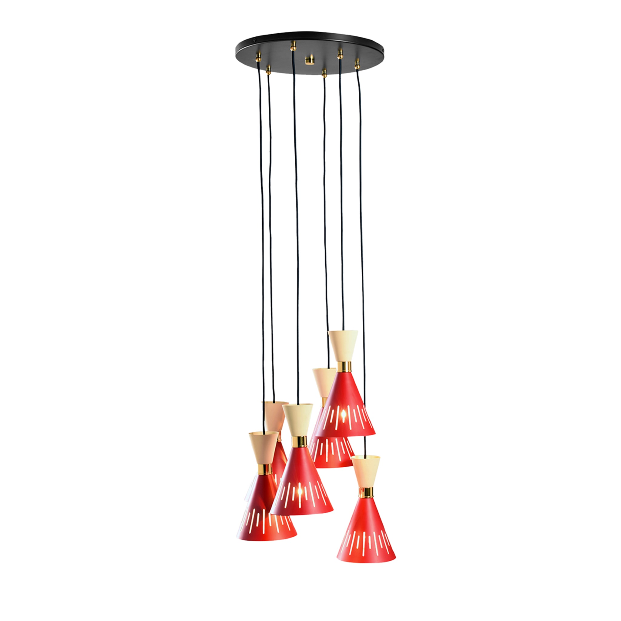 Pop Red and Ivory Chandelier - Main view