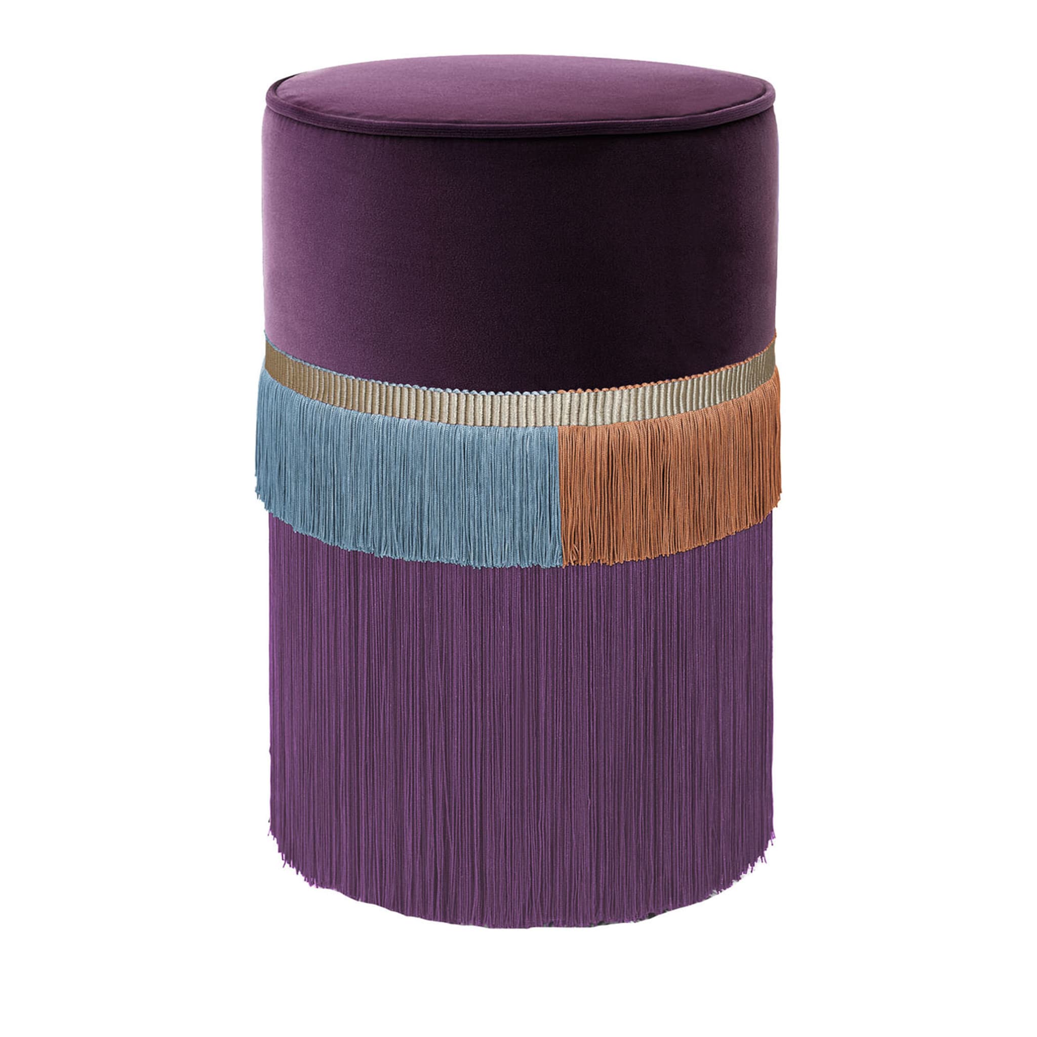 Puf de líneas geométricas Couture púrpura - Vista principal