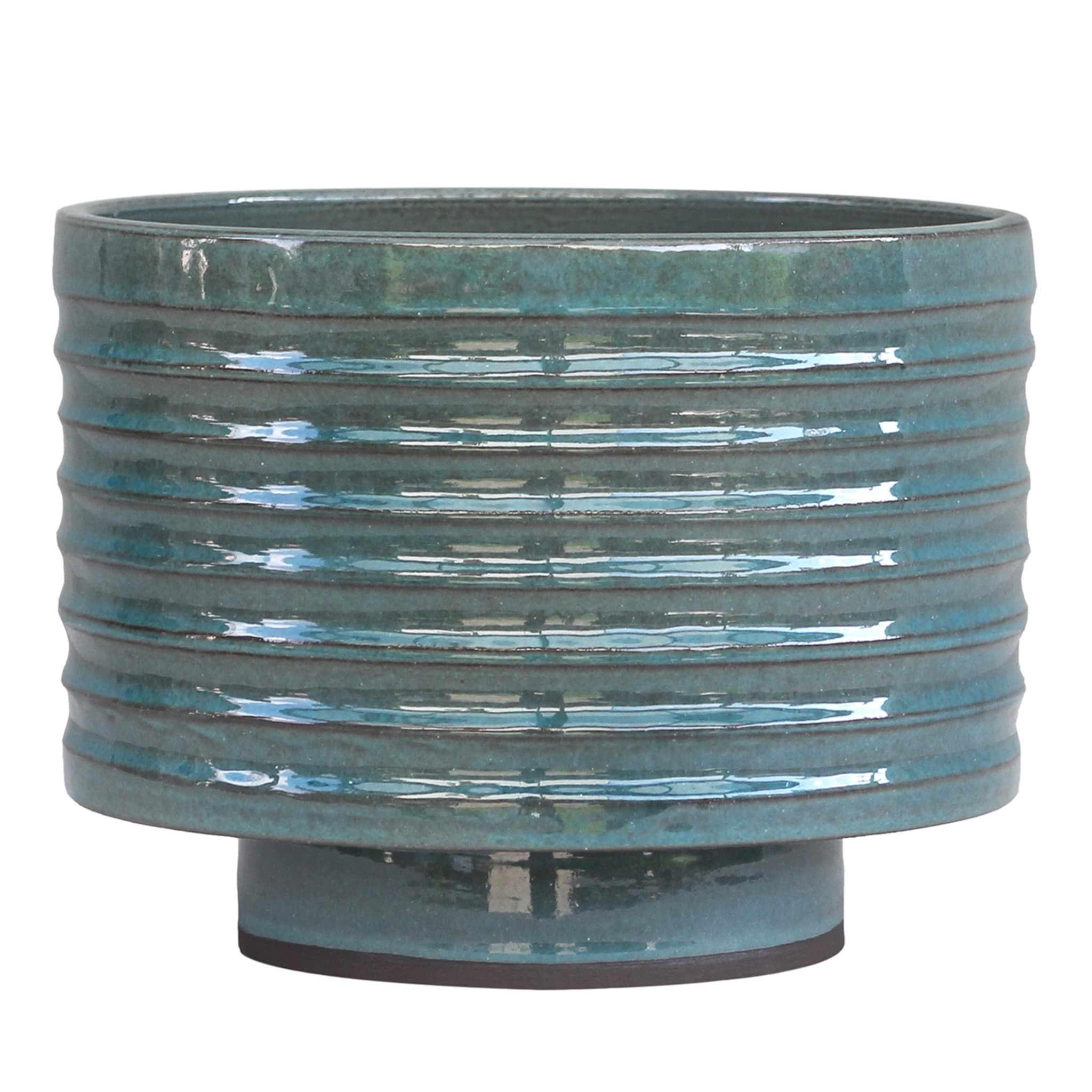 Torre Low Turquoise Vase - Main view