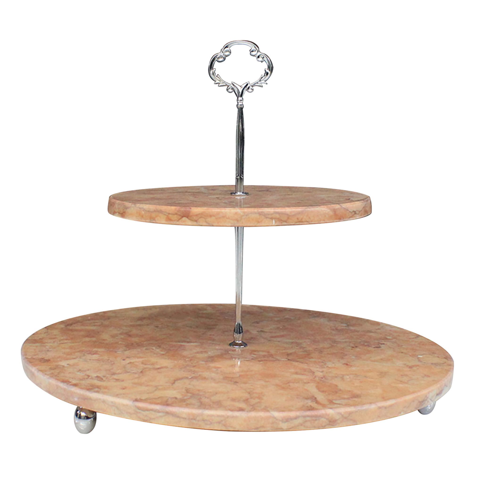 2-Tier Large Silvery Pedra Furada Serving Stand - Main view