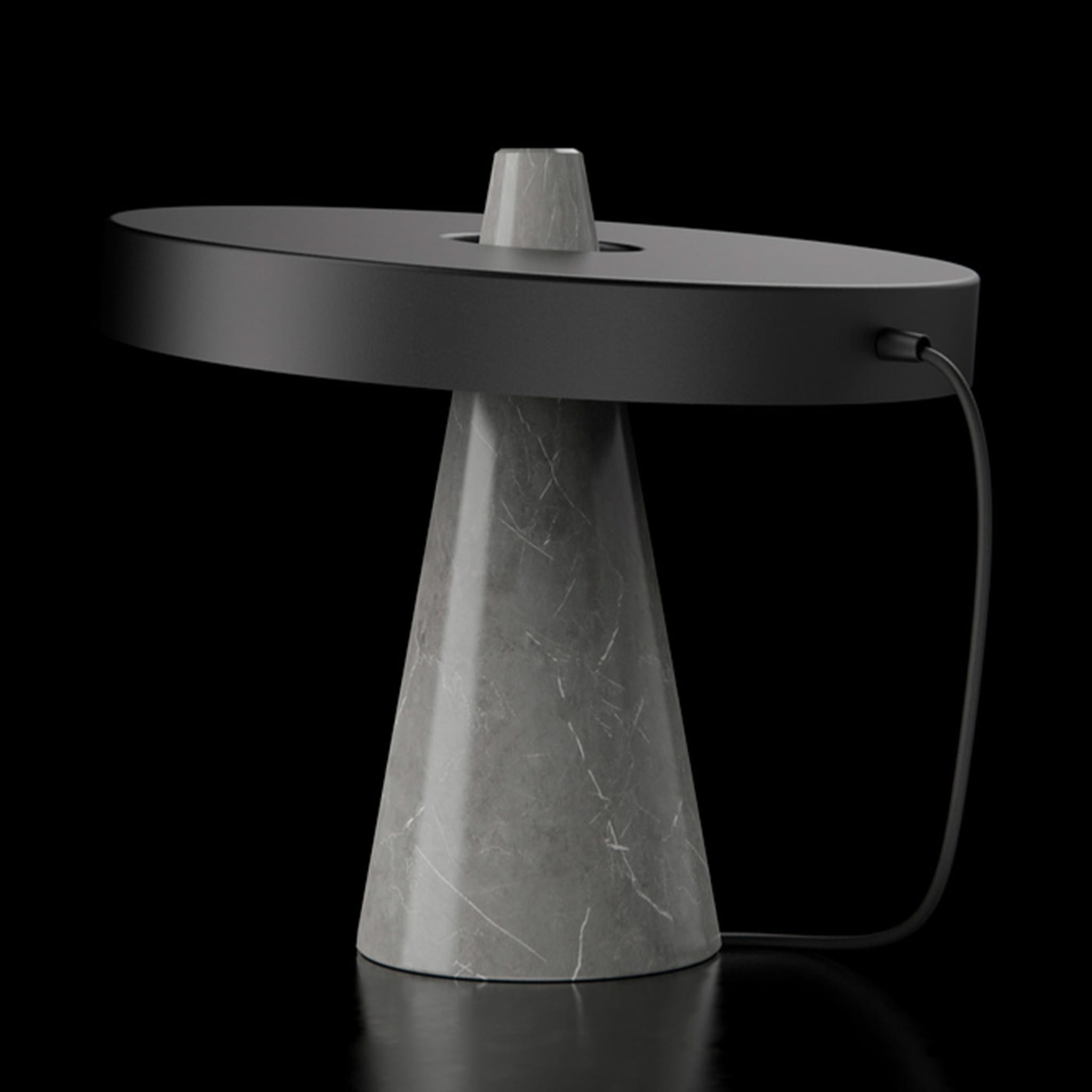 ED039 Grey Stone and Black Table Lamp - Alternative view 2
