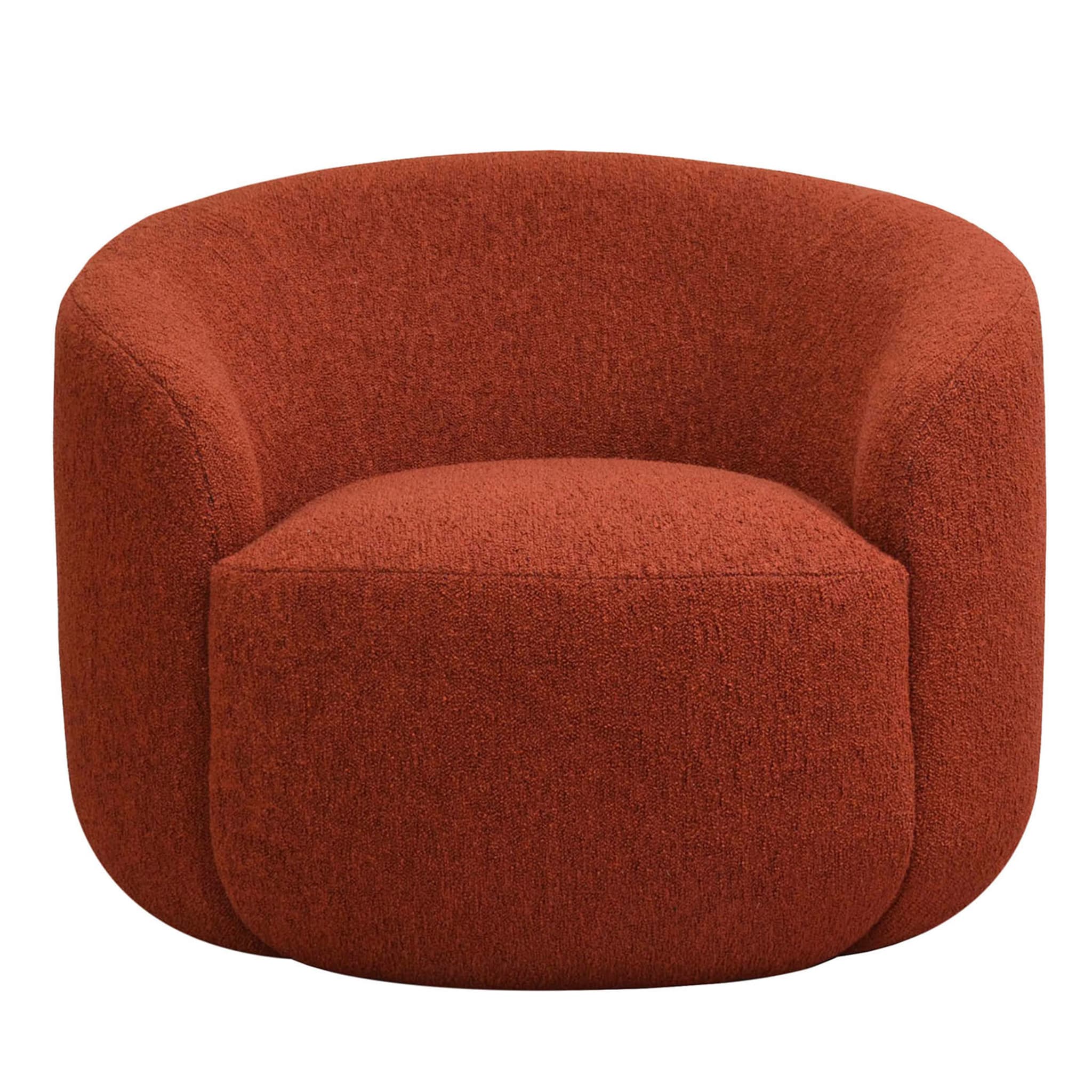 Cottonflower Lounge Armchair in Red Terracotta Fabric - Main view