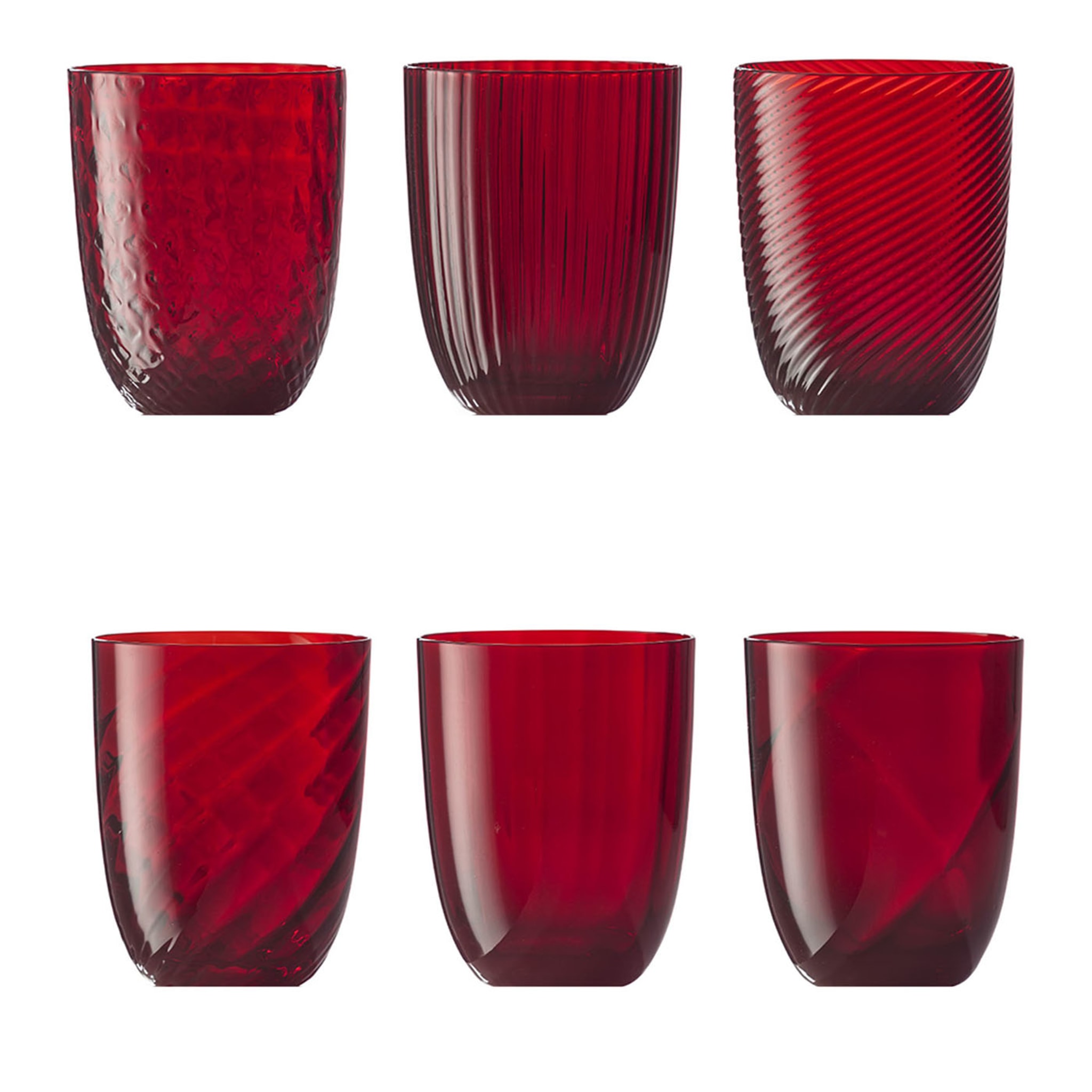 Idra Set of 6 Red Assorted Glasses - Main view
