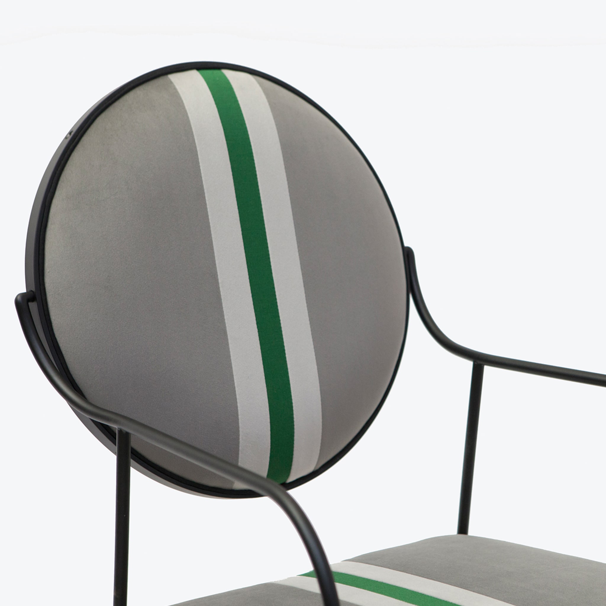 Set of 2 Luigina Guccio Grey and Green Striped Chair - Alternative view 2