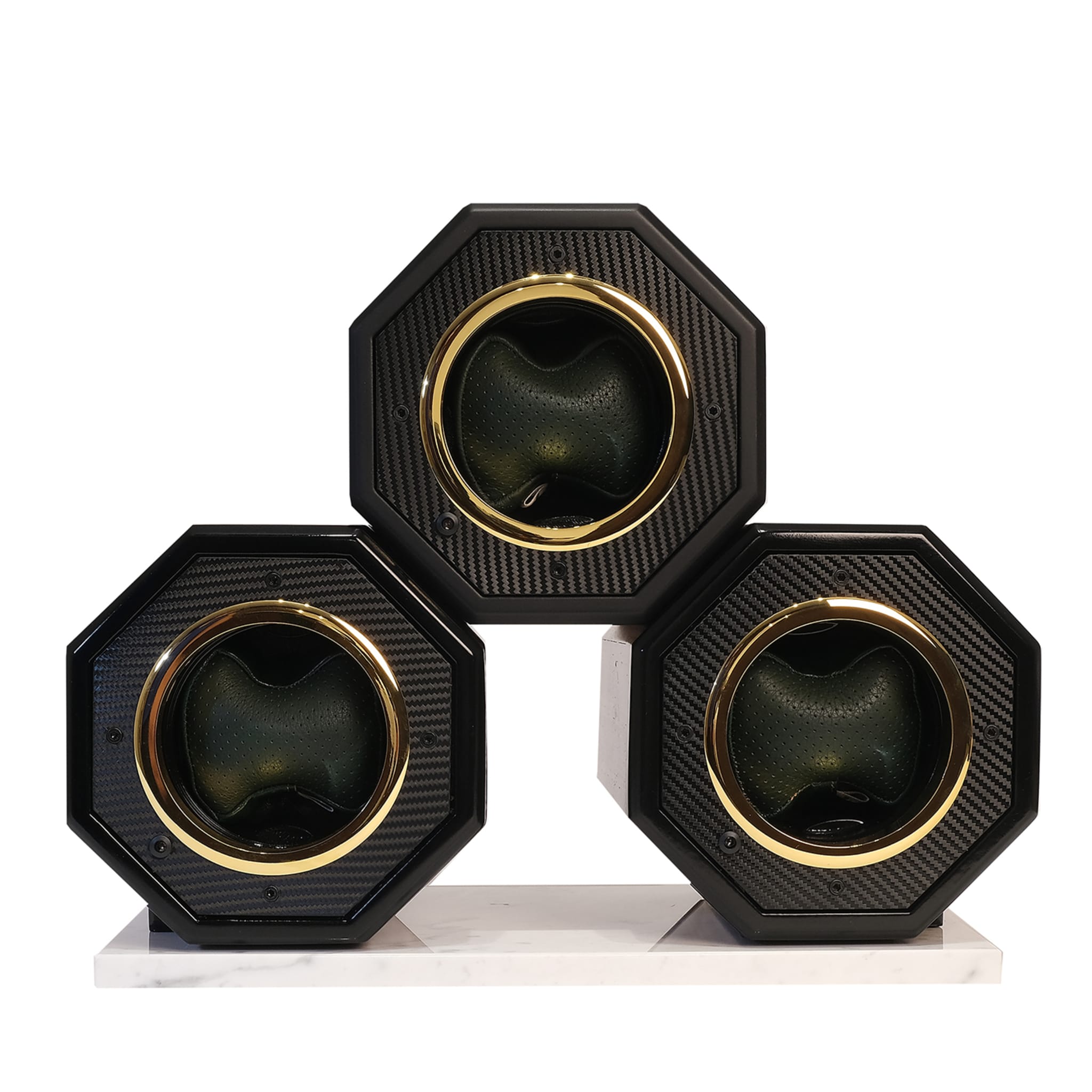 MT Octagon Triple Watch Winder Green Leather - Main view