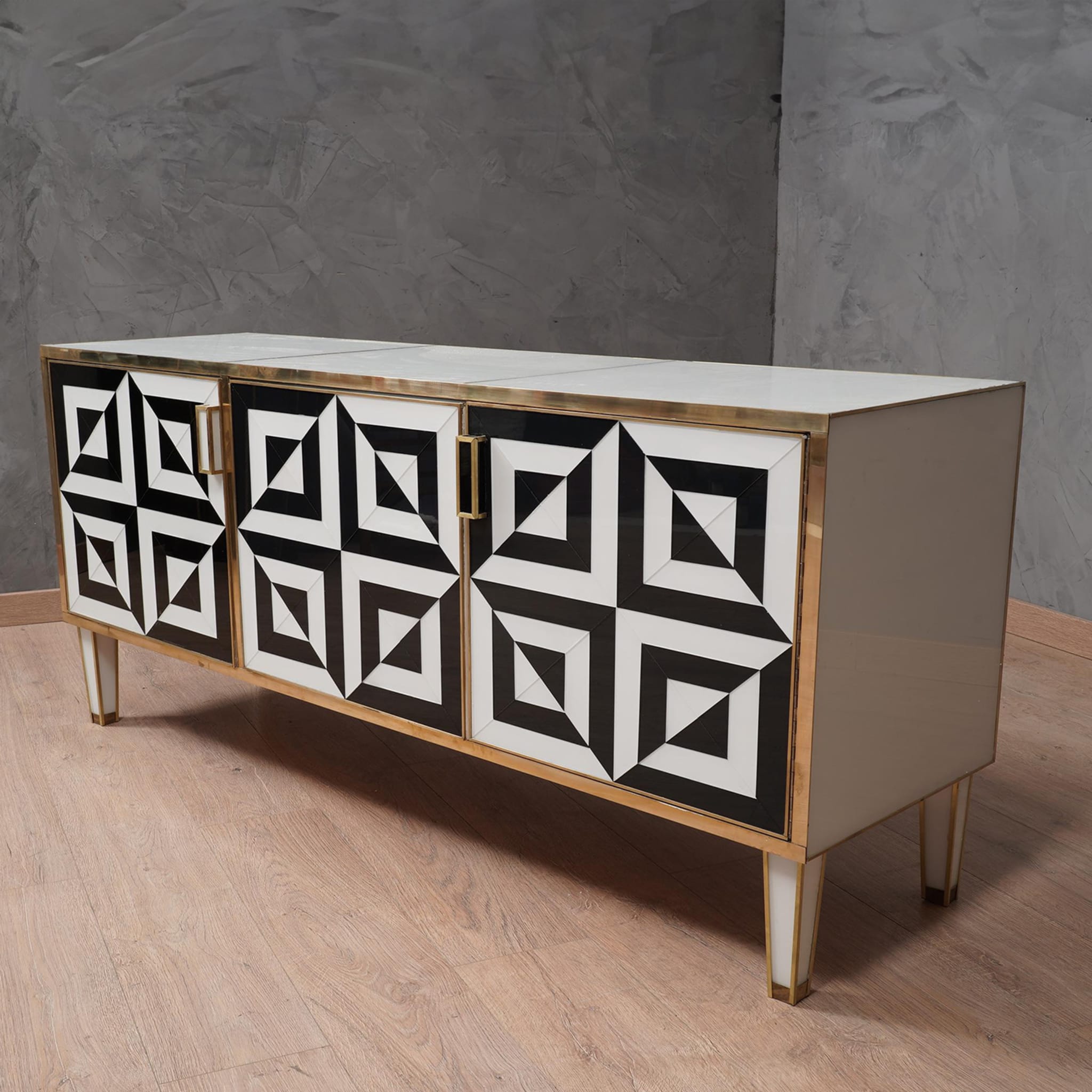 Optical Black and White Sideboard - Alternative view 1