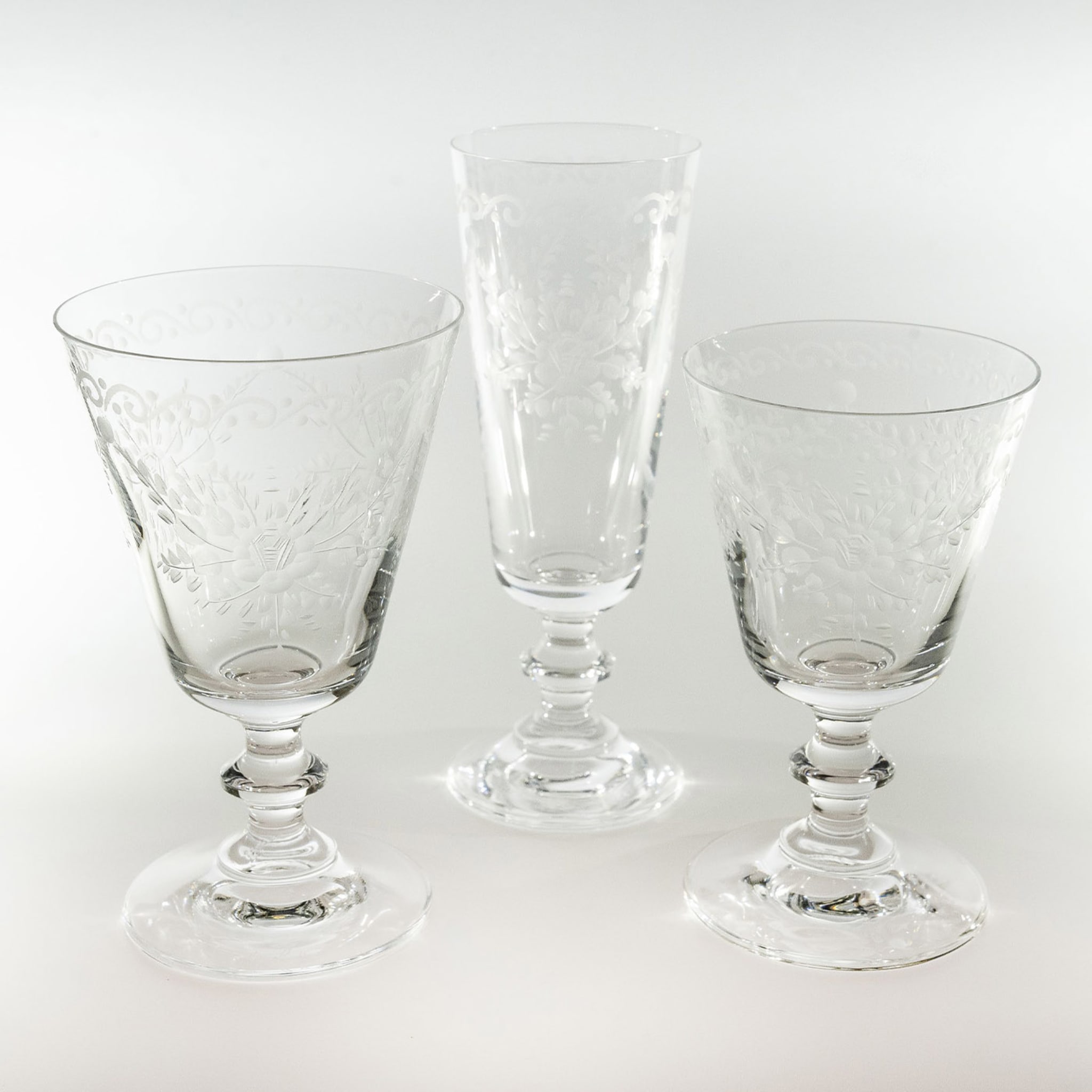 Vienna Set of 6 Etched Transparent Water Glasses - Alternative view 1