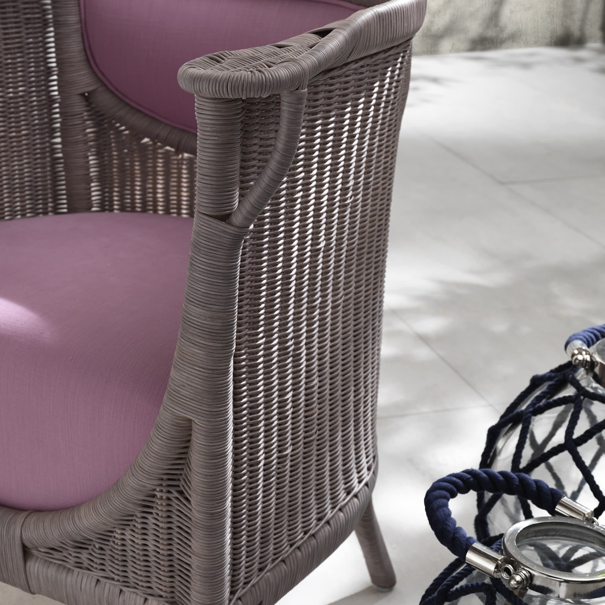 Angelina Pink Rattan Lounge Chair - Alternative view 2