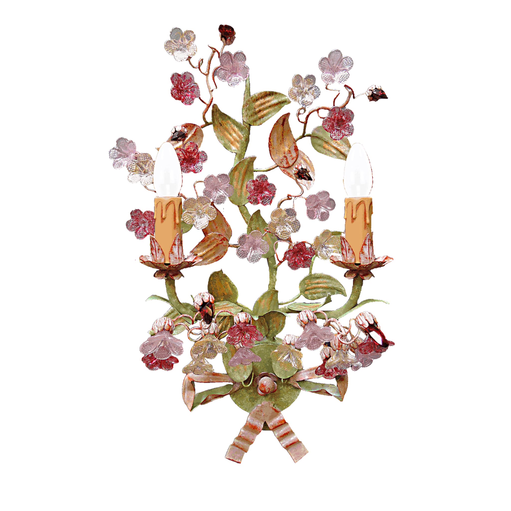 261 2-Light Floral Polychrome Wandleuchte - Hauptansicht