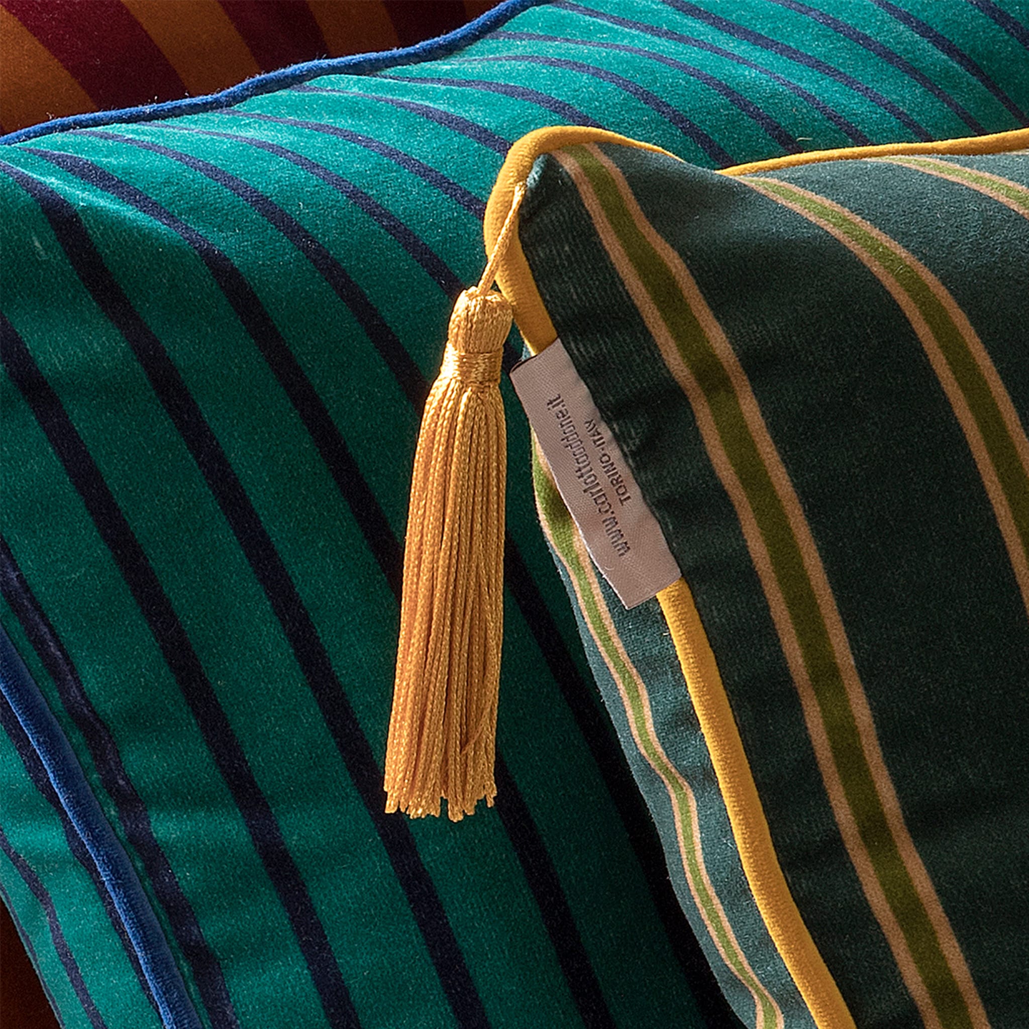 Sweet Pillow Rectangular Striped Forest-Green Cushion - Alternative view 1