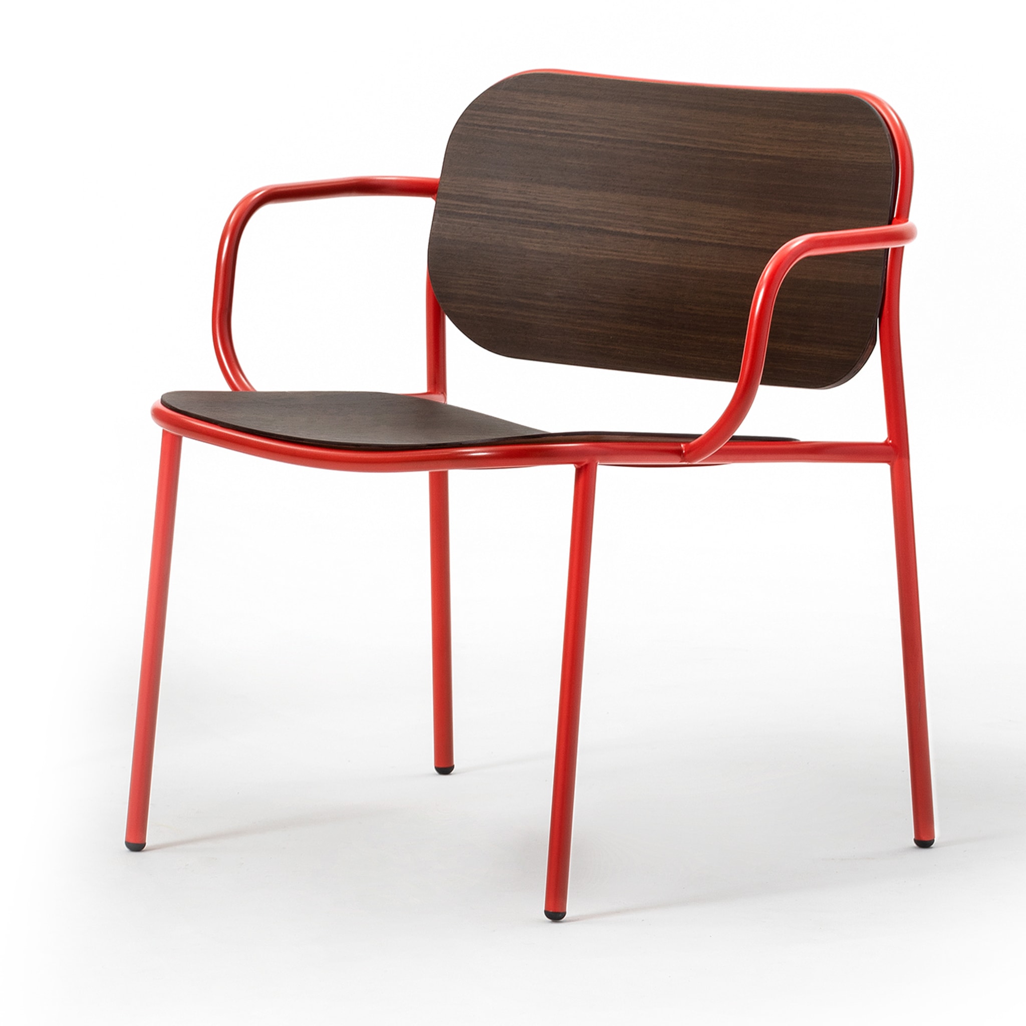 0178-LE-CB Metis Rot/Eiche Sessel von Studio Gabbertas - Alternative Ansicht 1