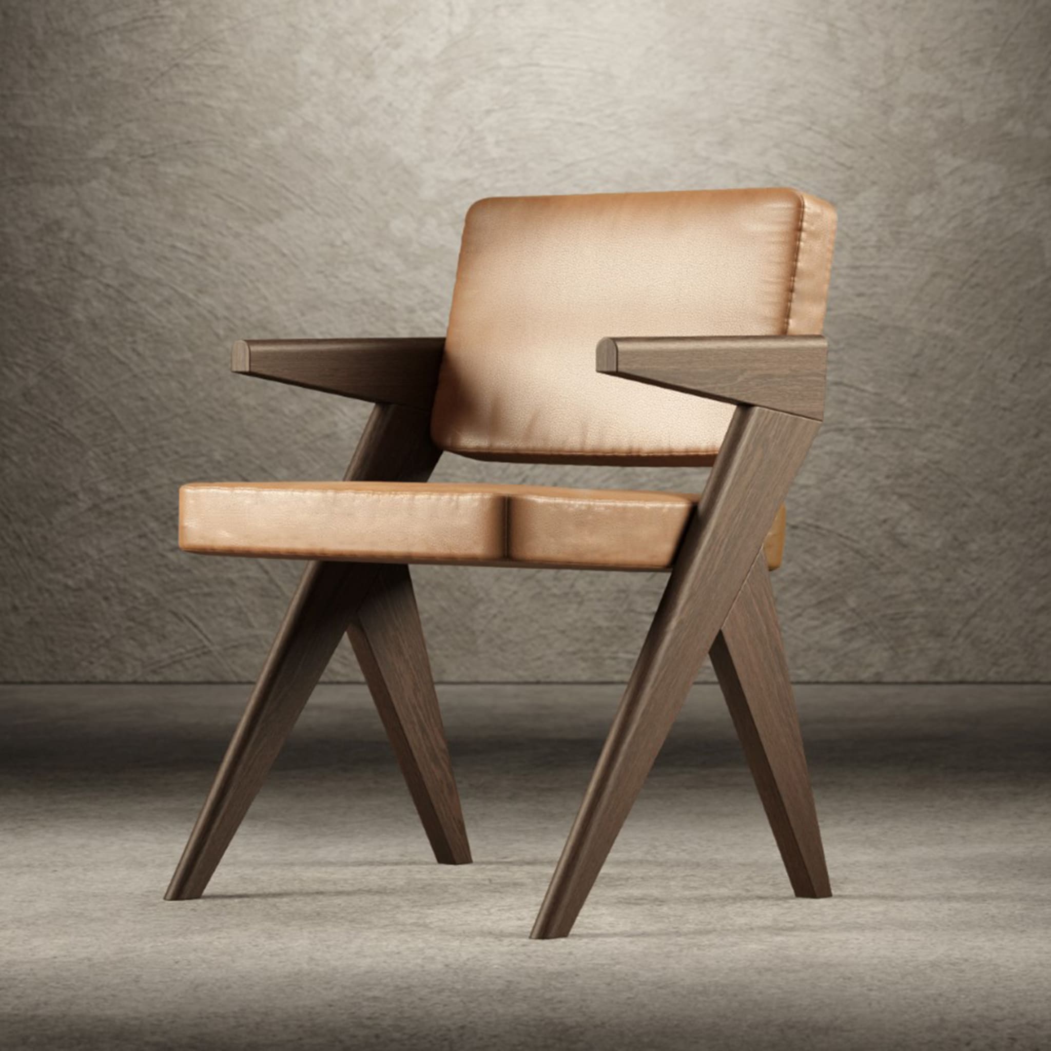 Souvenir Brown Leather Chair - Alternative view 4
