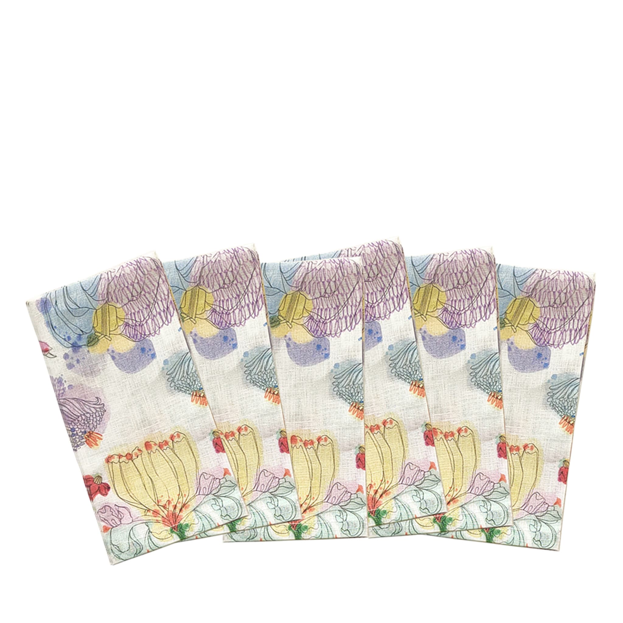 Le jardin de grand-mère Set de 6 serviettes polychromes - Vue alternative 1