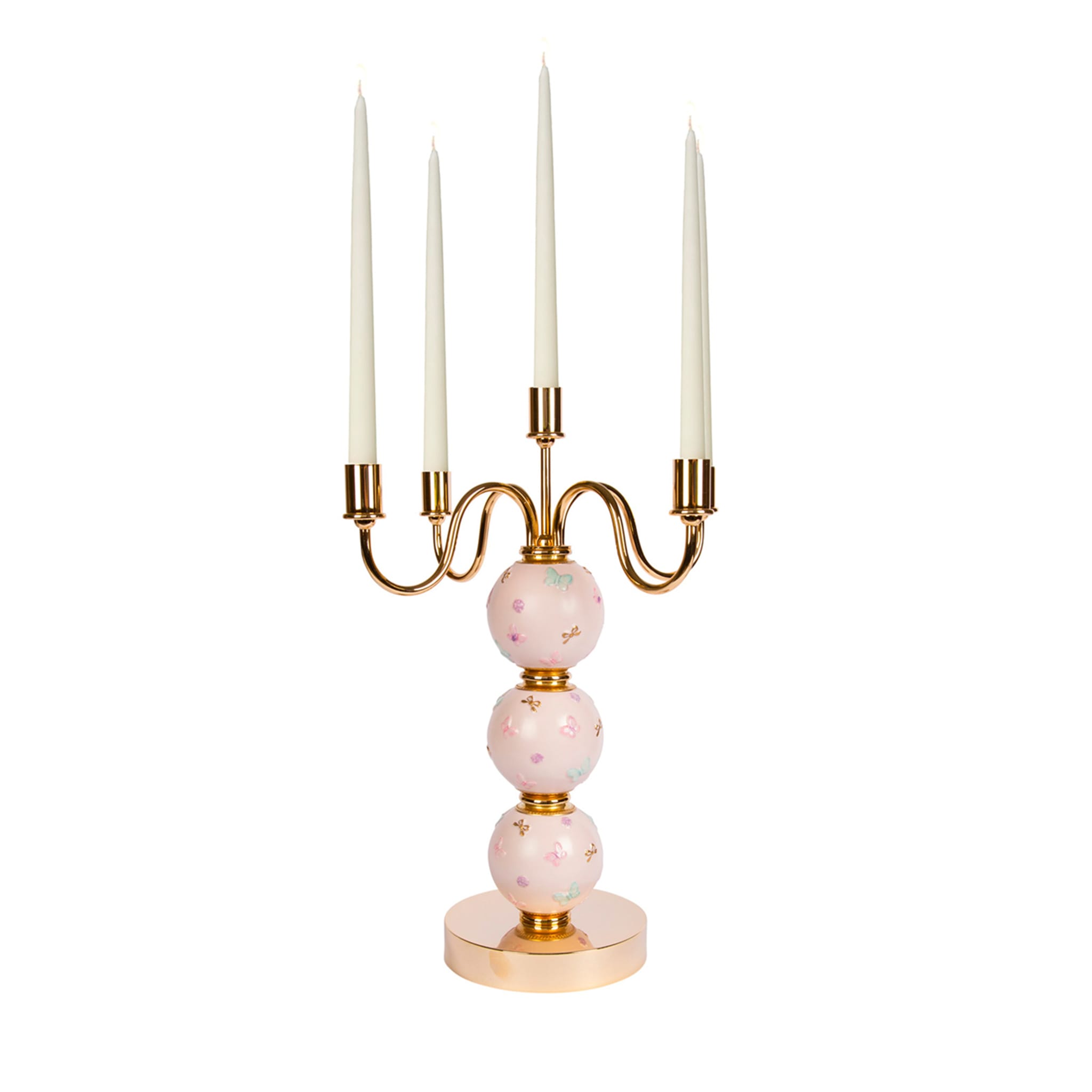 BUTTERFLY CANDELABRA 5 ARMS - PINK - Main view
