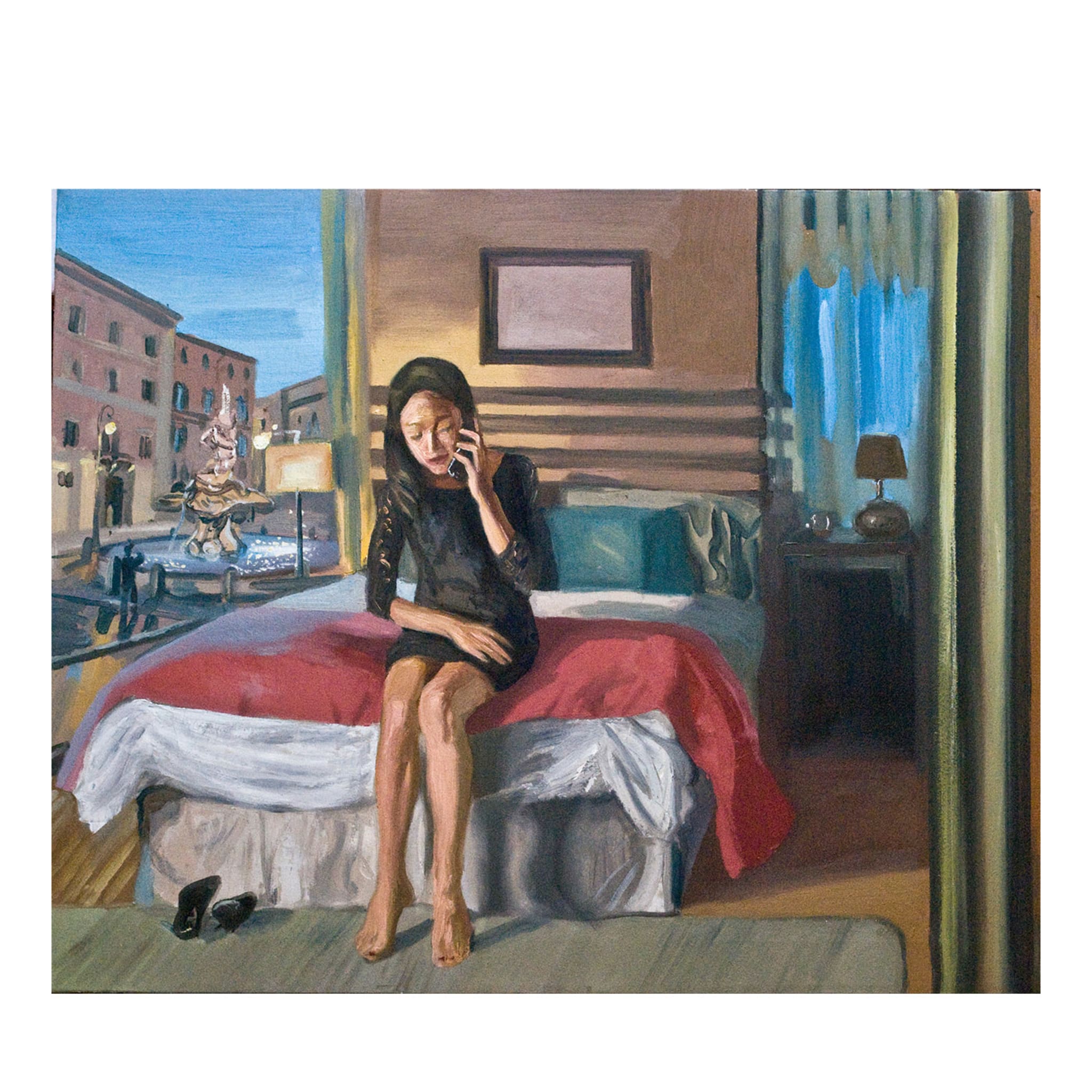 Stanza D'Albergo Oil on Cotton Painting - Main view
