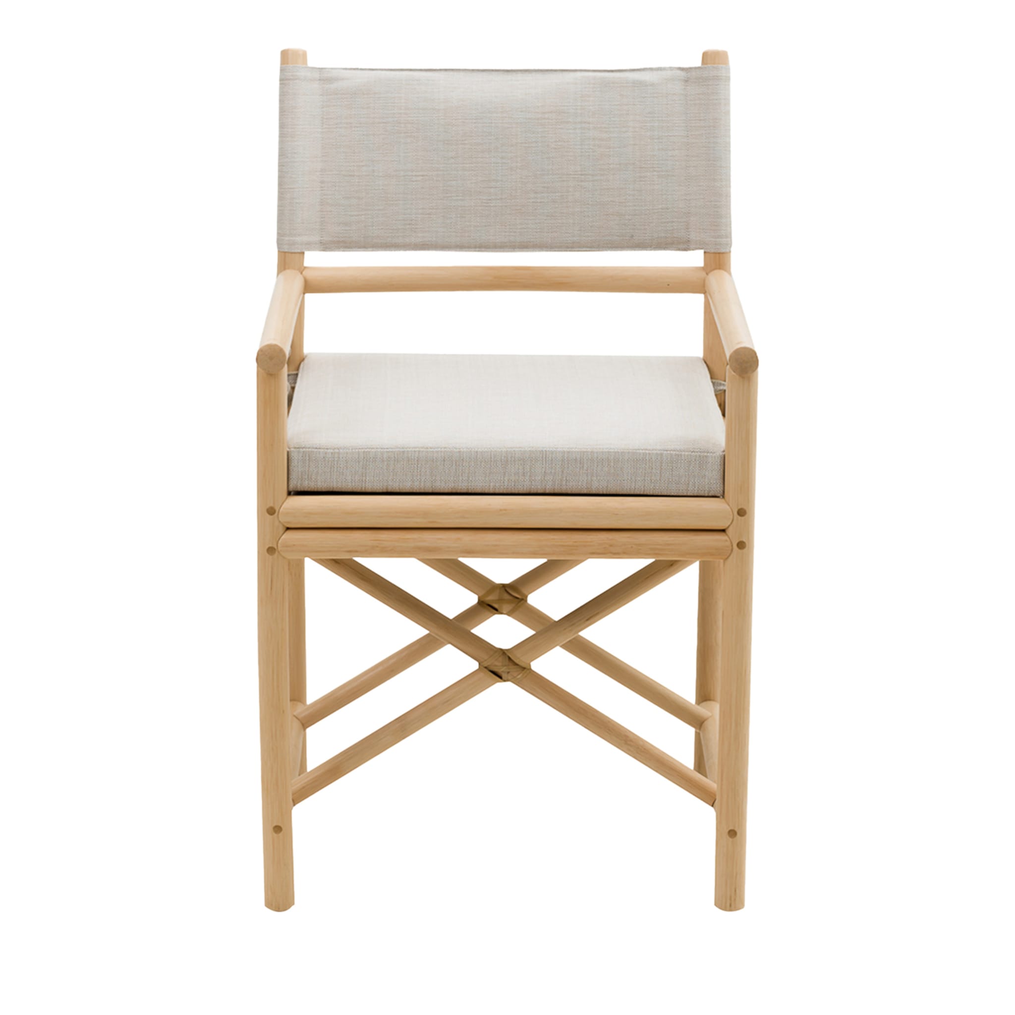 Lia Rattan Dining Chair with Armrests - Main view