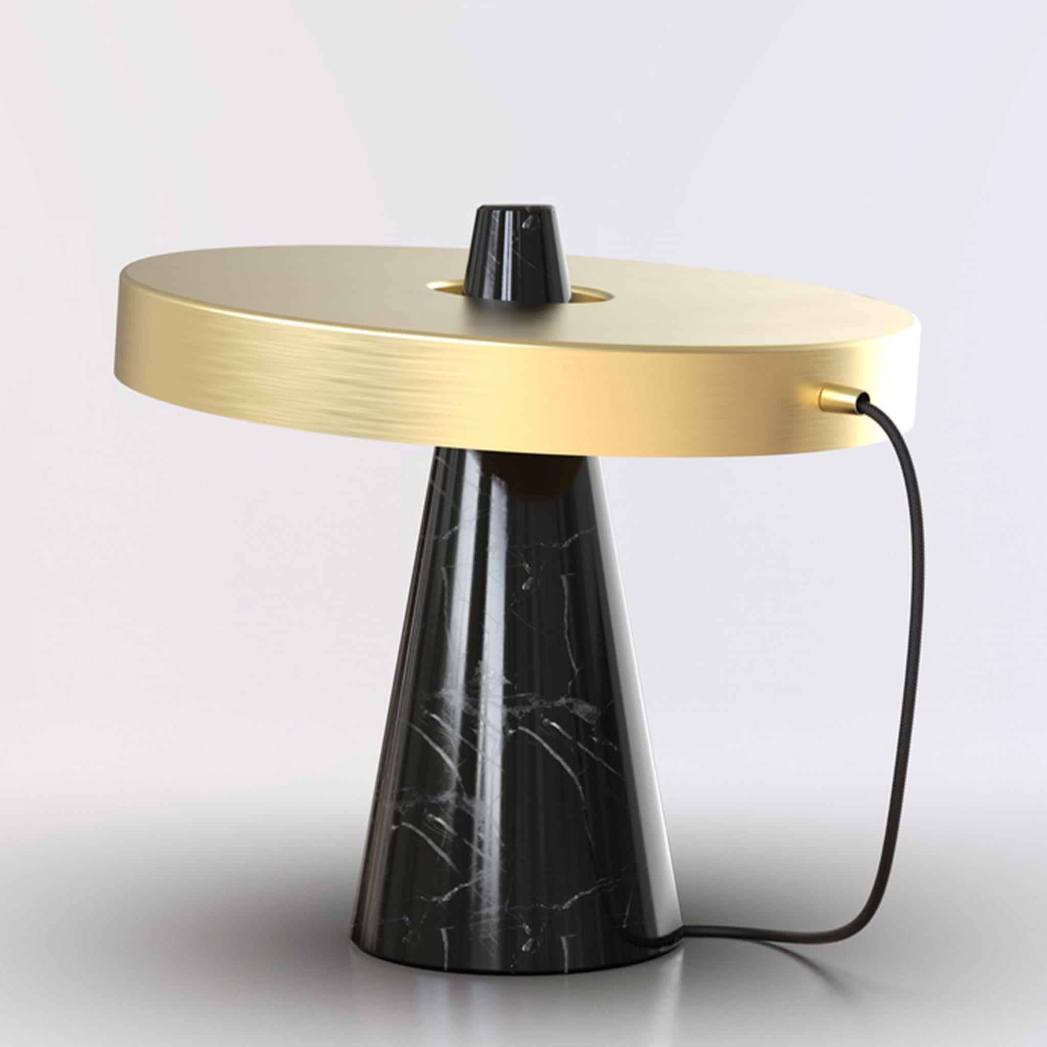 ED039 Black Stone and Brass Table Lamp - Alternative view 1