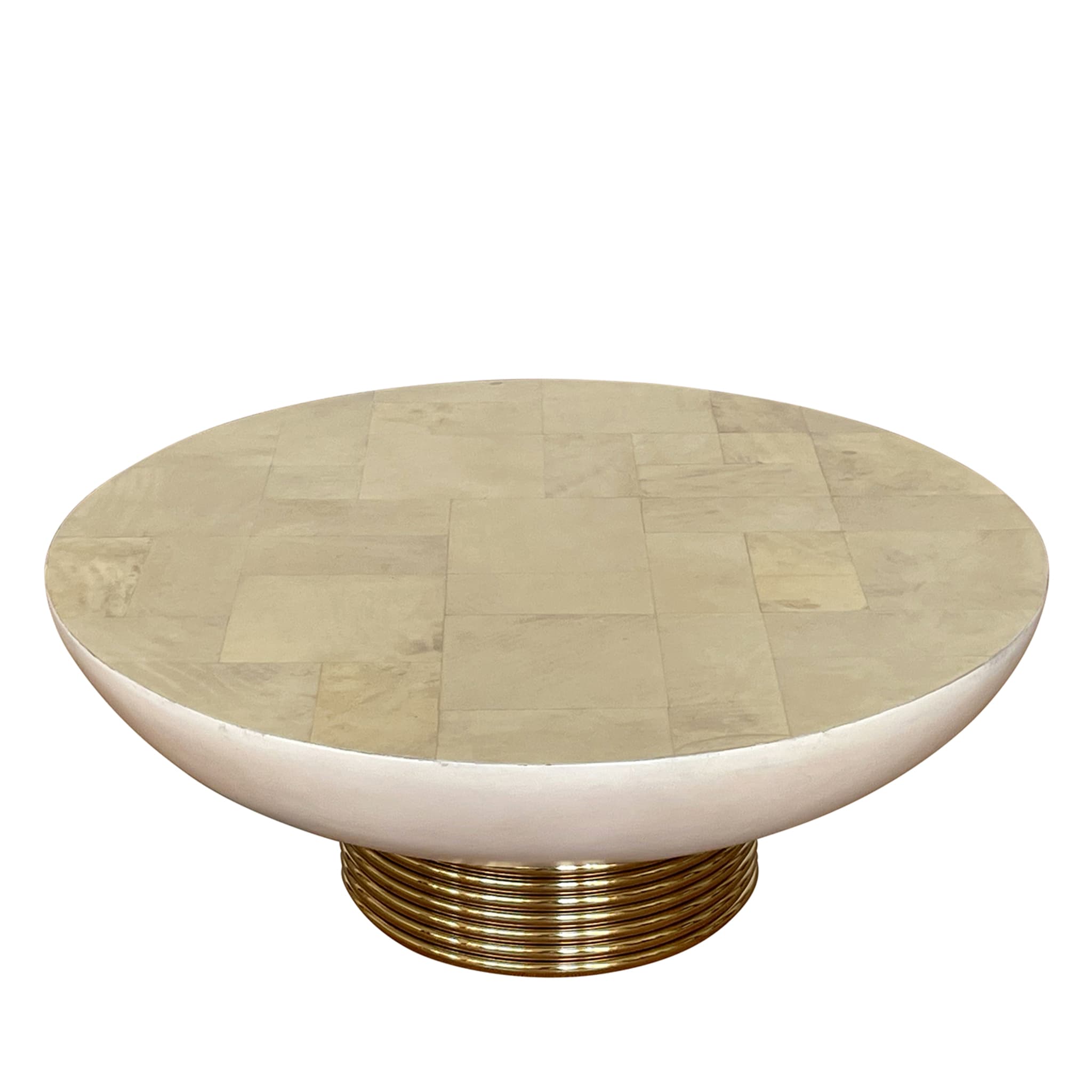 Parchment-Top Round Coffee Table - Alternative view 1