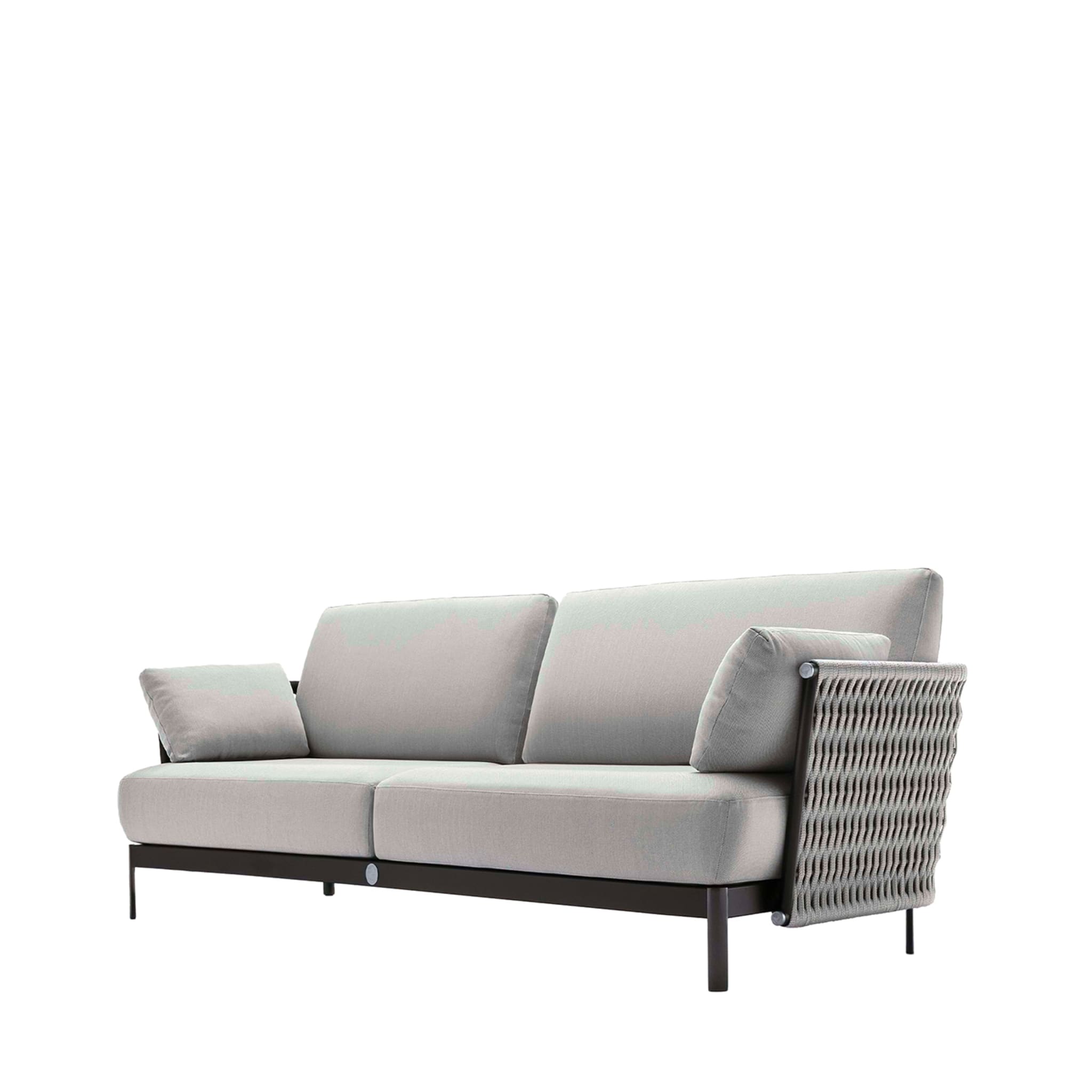 Canapé 2 places en tissu gris pour l'extérieur - Vue principale
