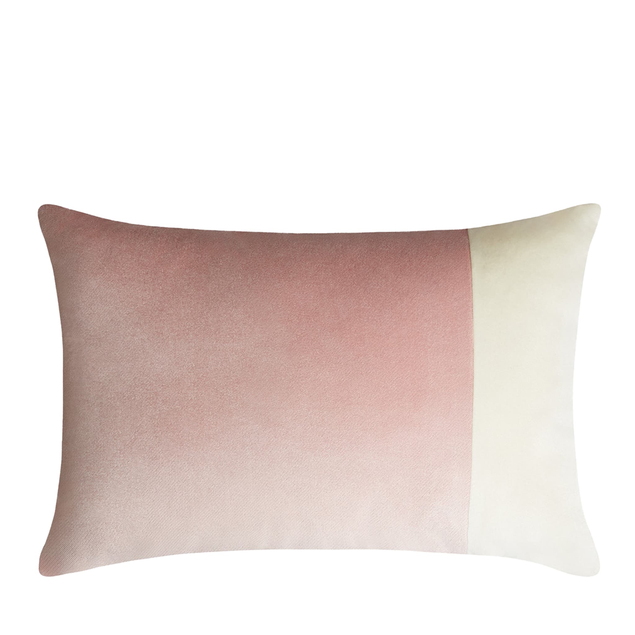 Double coussin rectangulaire rose et blanc - Vue principale