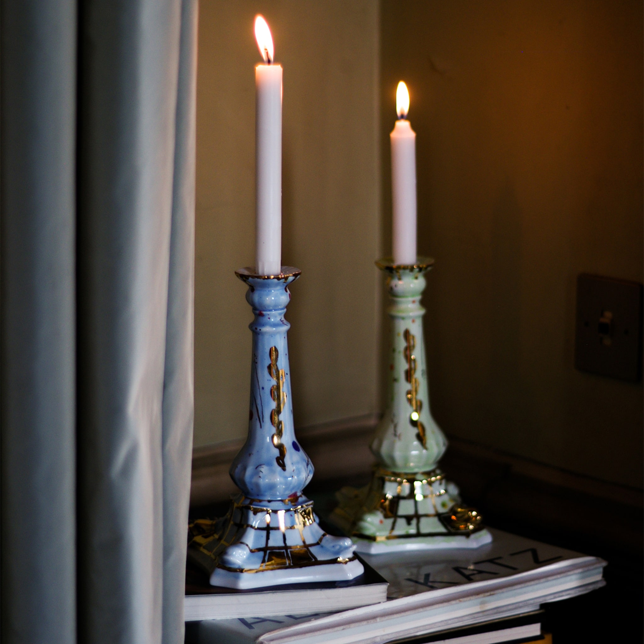 Kerzenhalter Blau Porzellan - Alternative Ansicht 3