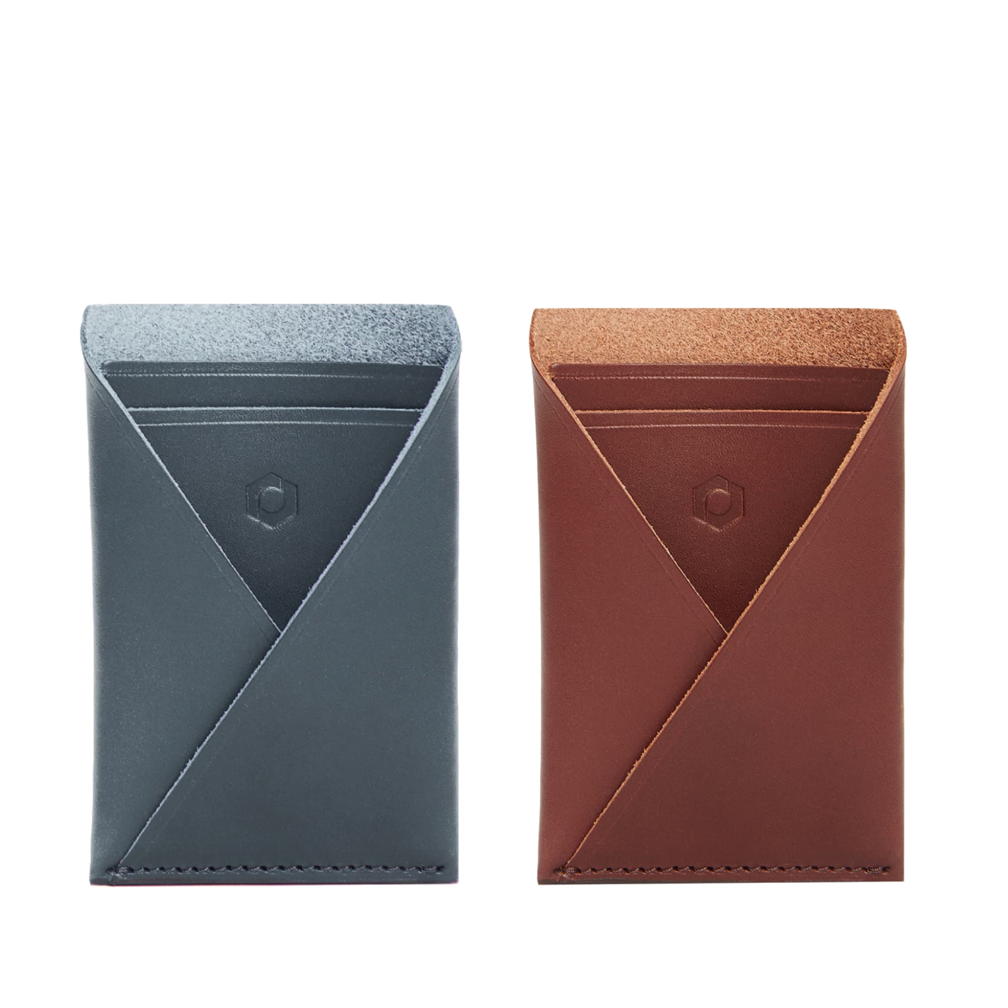Set of 2 Card Sleeves Ocean Leather and Mogano Leather - Main view