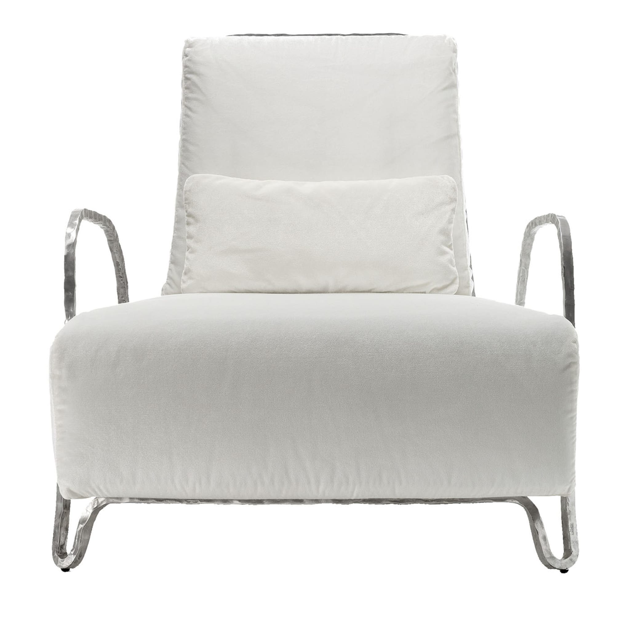 Moonlight White and Silver High Armchair - Main view